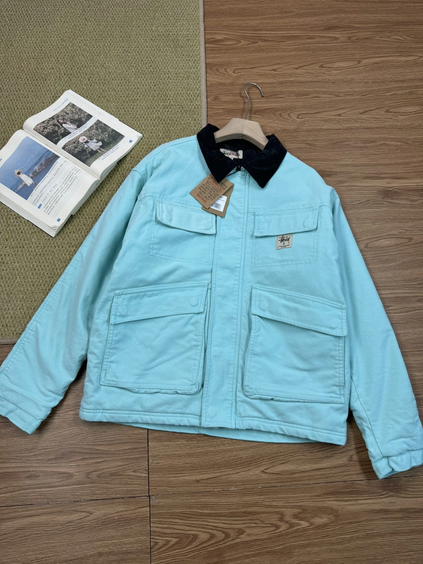 Gemini- St00 Stussy Washed Canvas Shop Jacke Cotton 6colour item:E-F110I1035-6