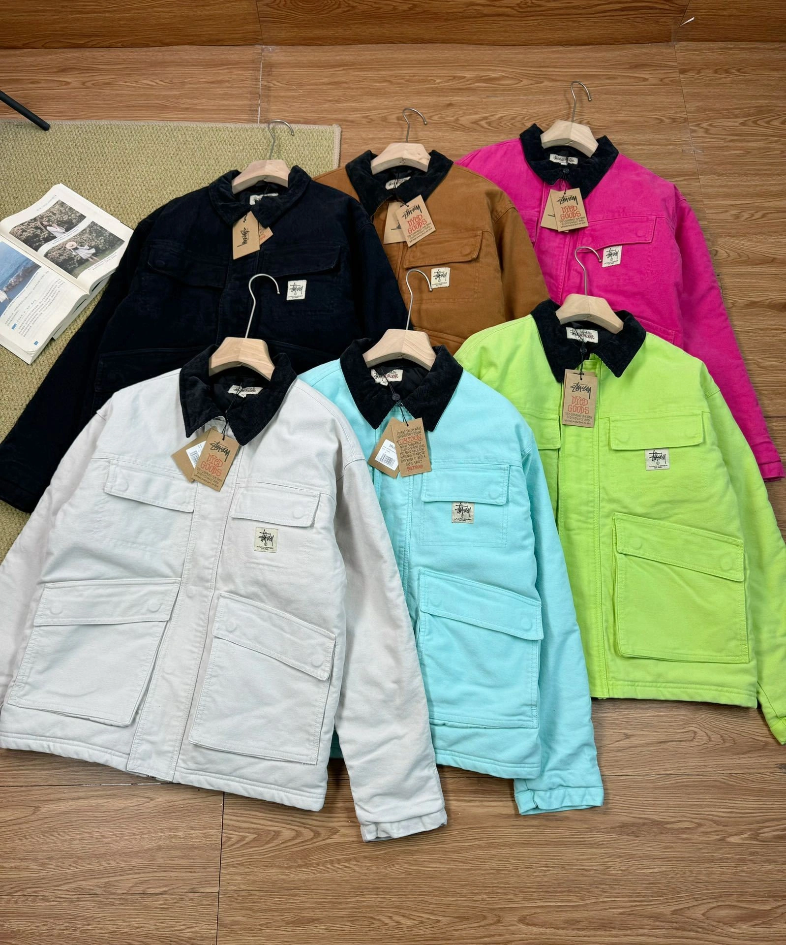 Gemini- St00 Stussy Washed Canvas Shop Jacke Cotton 6colour item:E-F110I1035-6