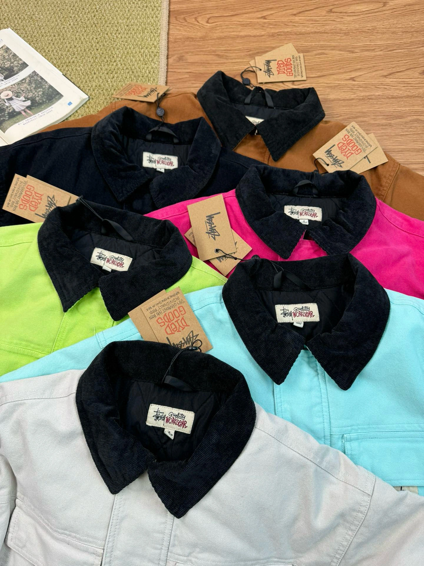 Gemini- St00 Stussy Washed Canvas Shop Jacke Cotton 6colour item:E-F110I1035-6