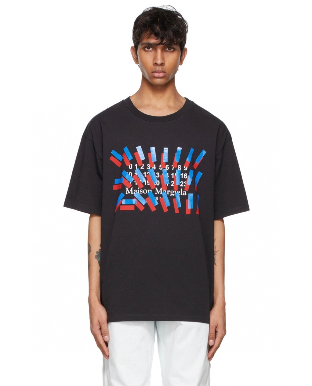 &Gemini- Tape Print T-Shirt oversized item:C-F140G2738