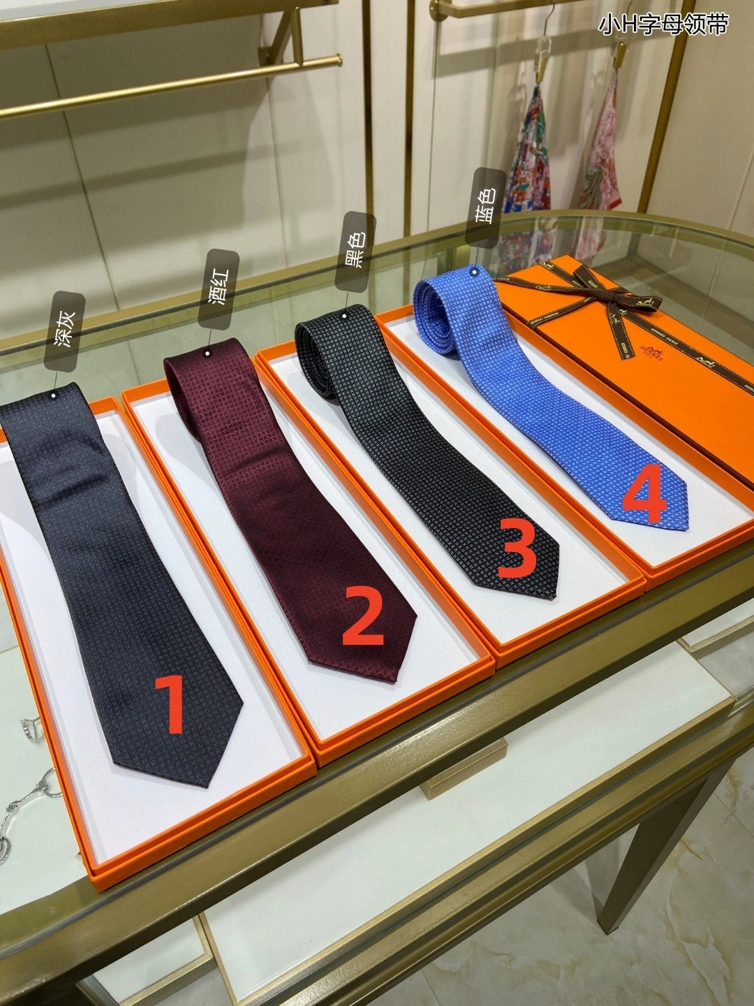 HD-- 4Clour 100% top jacquard silk handmade custom item:C-S132G2420Y-4