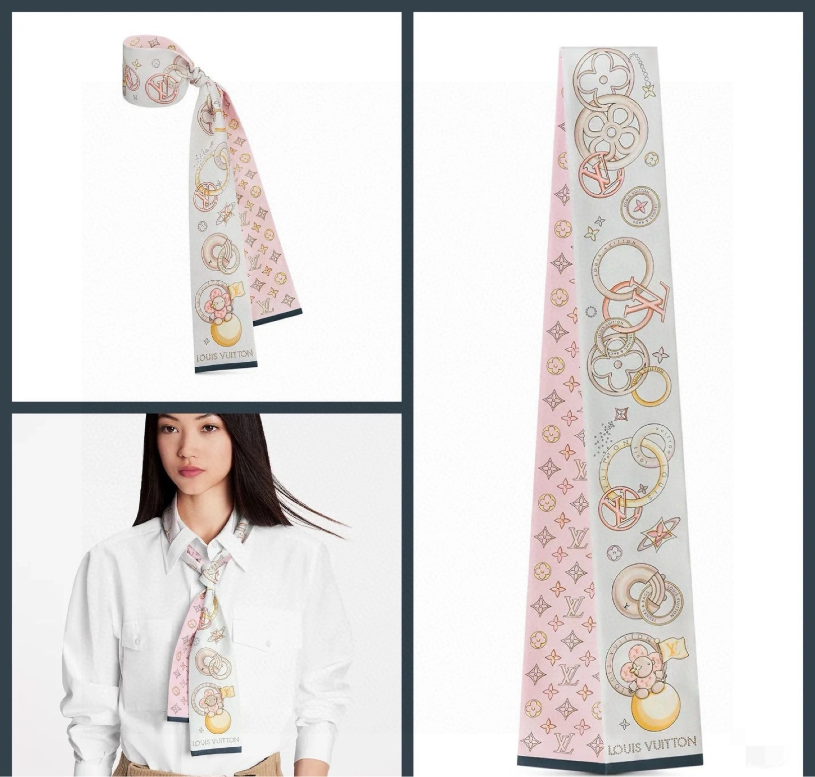 HD-- 8V M78132 VIVIENNE AND BEYOND Monogram Real silk 2colour item:E-S132L2066-2