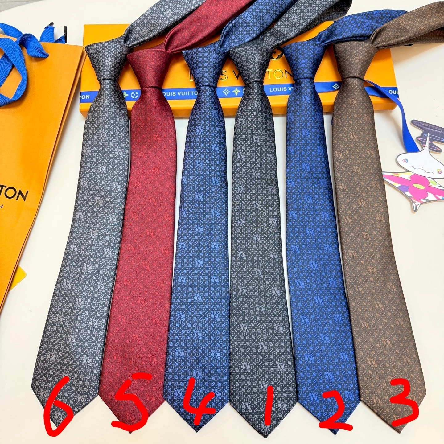 HD-- 8V MonogramFlower Real silk Damier 6Colour item:E-S132L1316-6