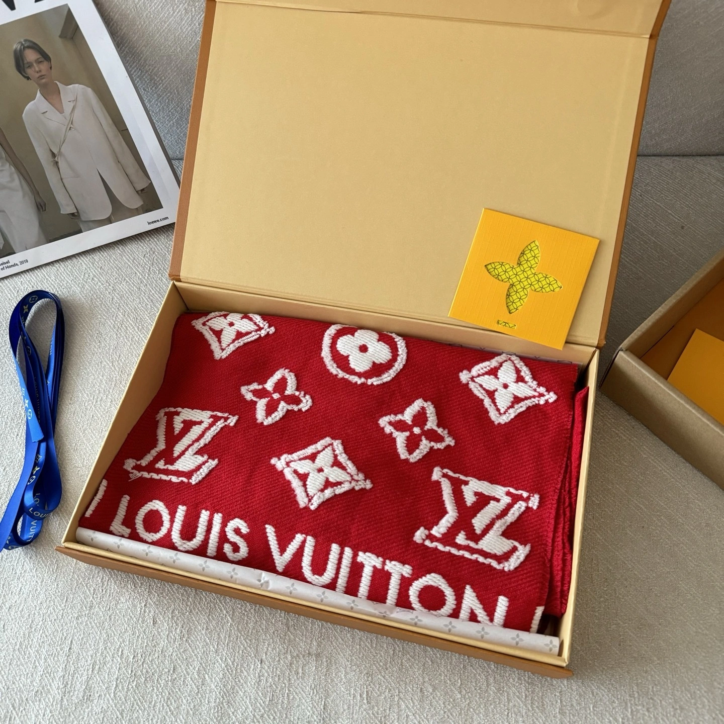 HD-- 8V wool cashmere mulberry silk 3D Monogram 3Colour item:E-S132K2822-3H