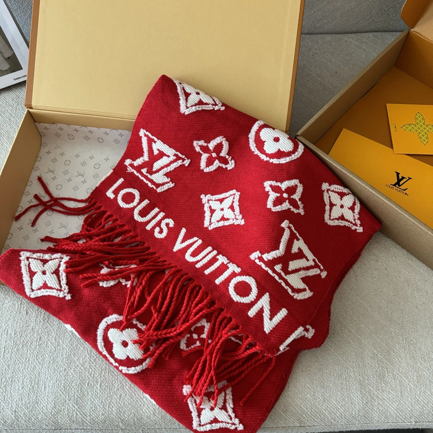 HD-- 8V wool cashmere mulberry silk 3D Monogram 3Colour item:E-S132K2822-3H