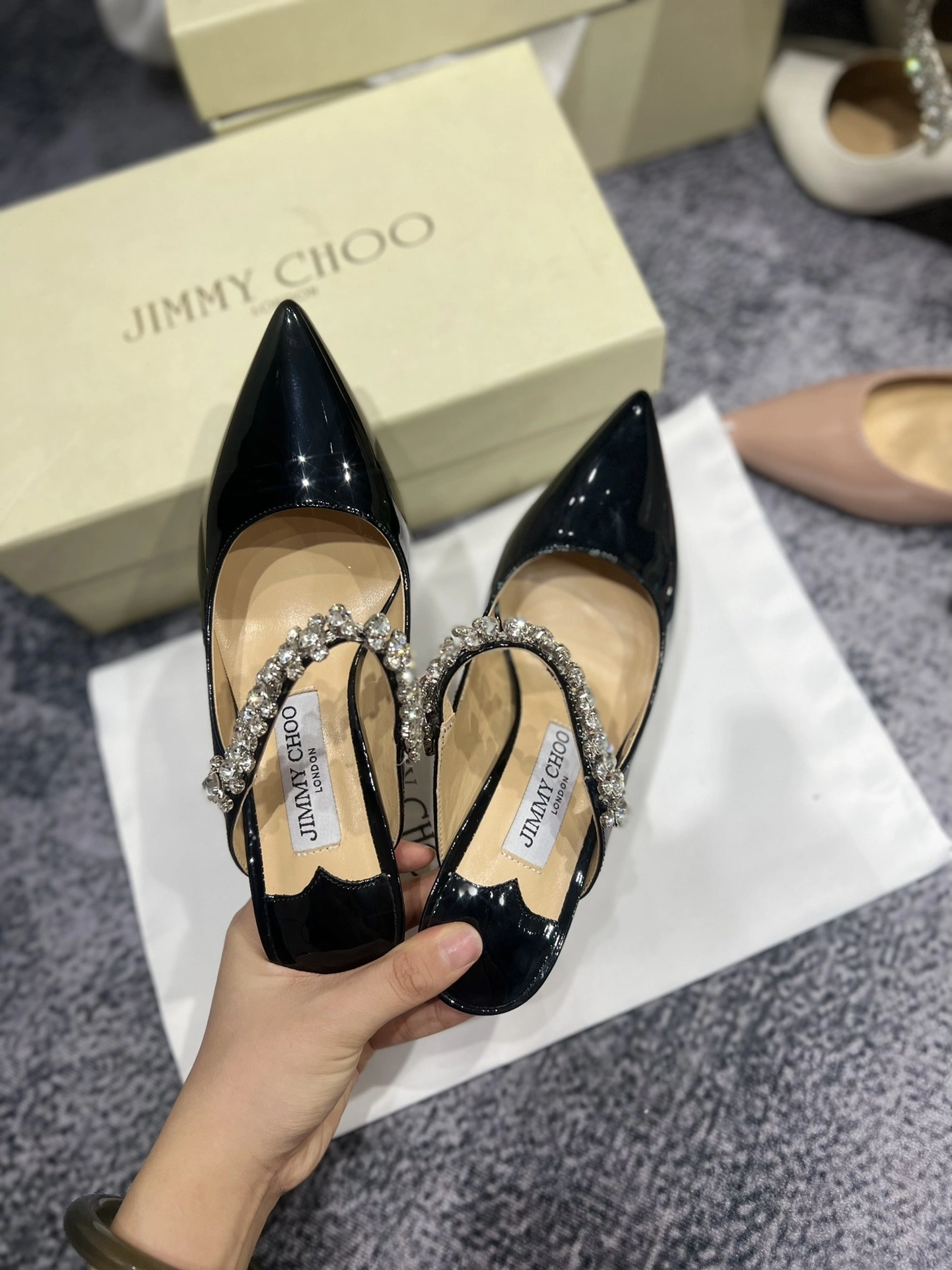 Ji77y 3ho5 BING65-PATBLACK Heel height：7CM item:DT-X234G0910