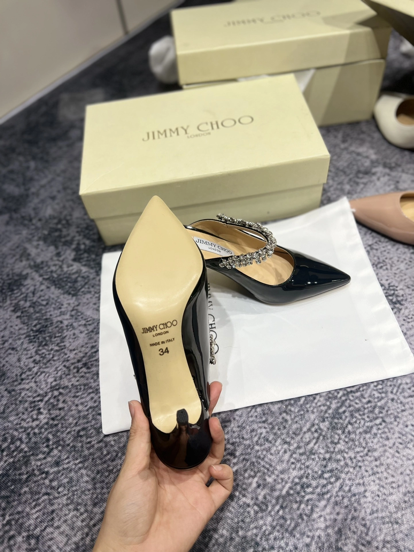 Ji77y 3ho5 BING65-PATBLACK Heel height：7CM item:DT-X234G0910