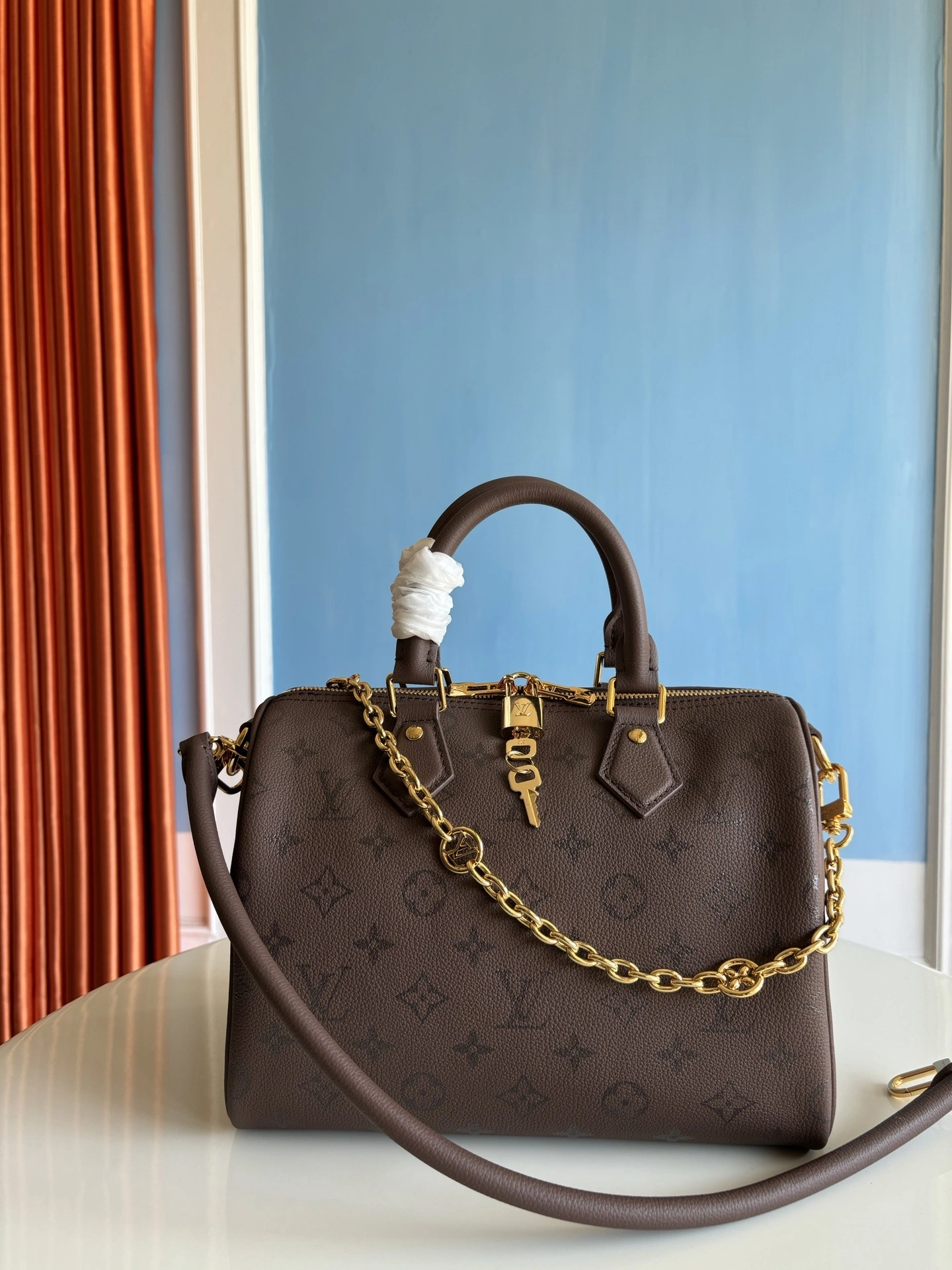 MOMO-- 8V M26691 high quality version Speedy Bandoulière25 cowhide item:E-B808L1719T