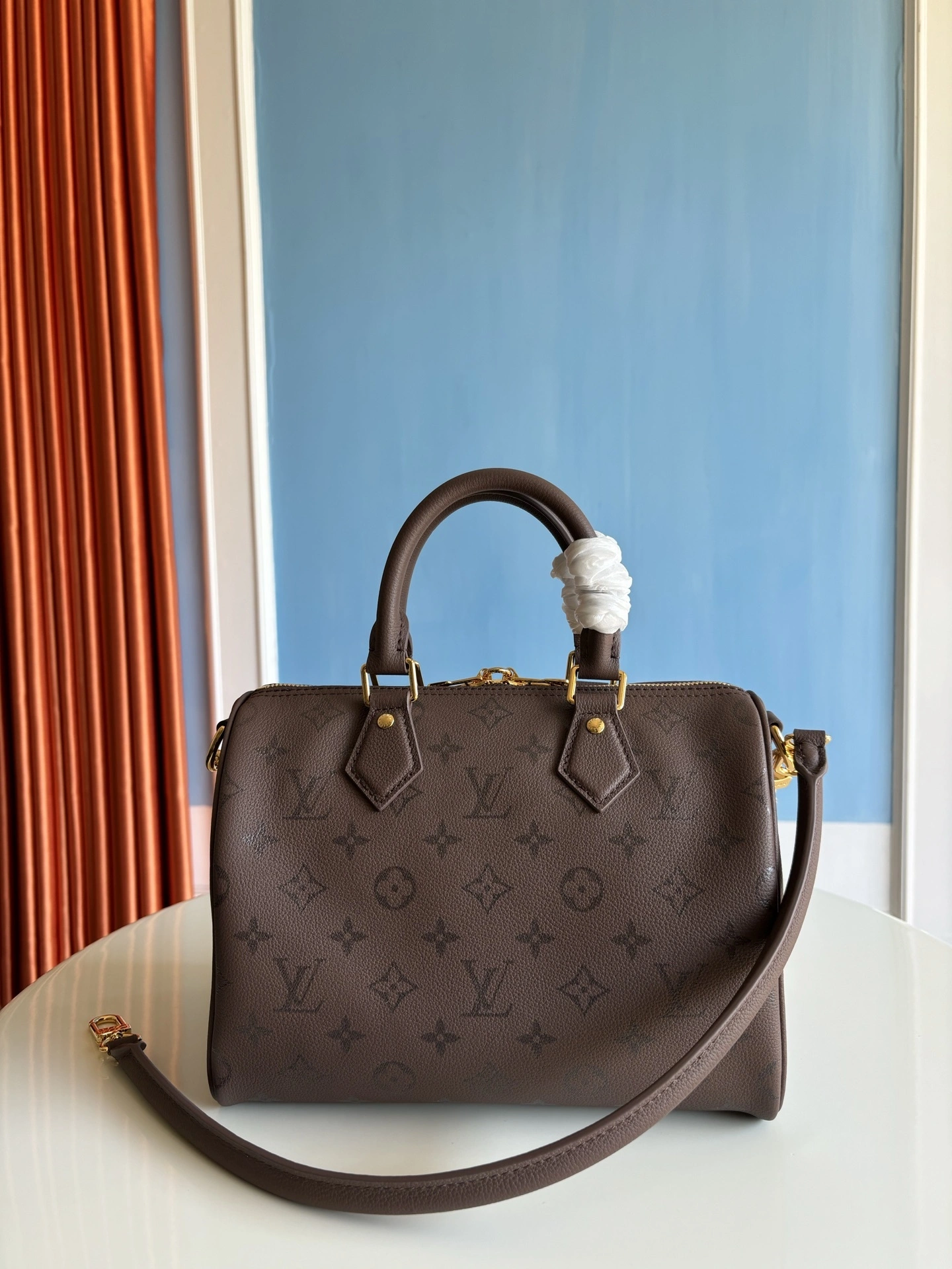 MOMO-- 8V M26691 high quality version Speedy Bandoulière25 cowhide item:E-B808L1719T