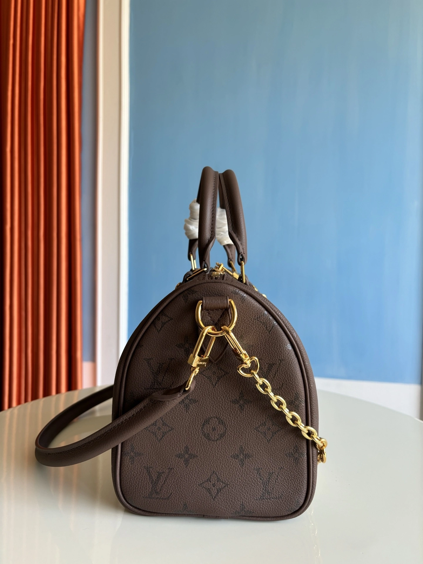 MOMO-- 8V M26691 high quality version Speedy Bandoulière25 cowhide item:E-B808L1719T