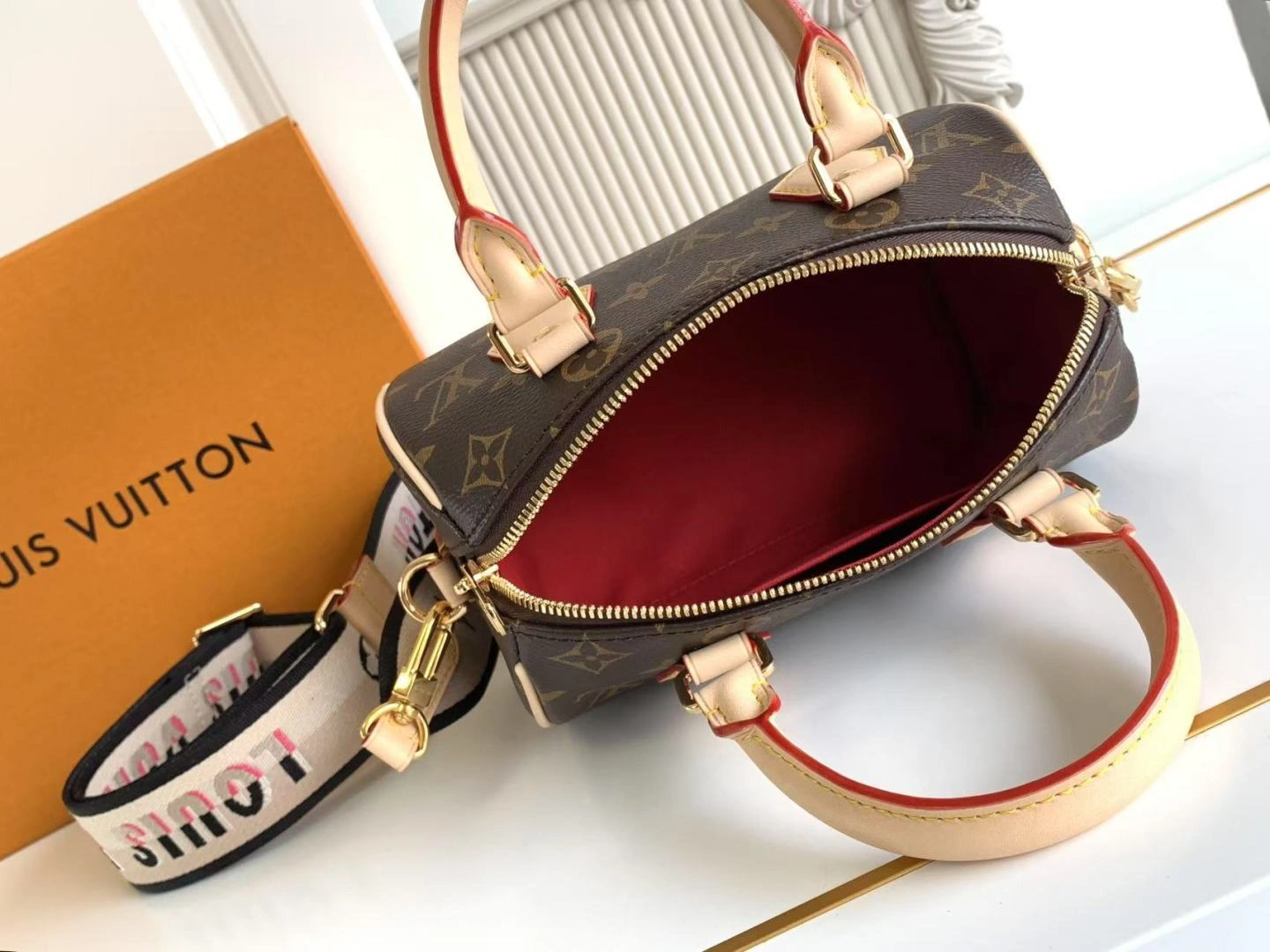 MOMO-- 8V M45957 high quality version cowhide 𝐒𝐩𝐞𝐞𝐝𝐲 𝐁𝐚𝐧𝐝𝐨𝐮𝐥𝐢è𝐫𝐞 𝟐𝟎 item:E-B177I2033