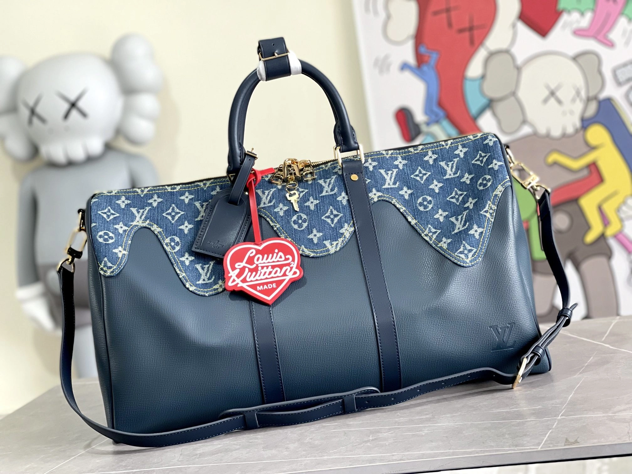 MOMO-- 8V M45975 high quality version Keepall cowhide item:E-B000I0506