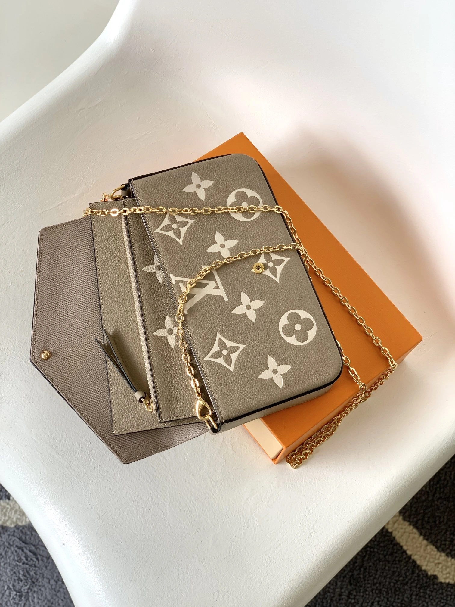 MOMO-- 8V M69977 high quality version Pochette Félicie cowhide item:F-B000A1405