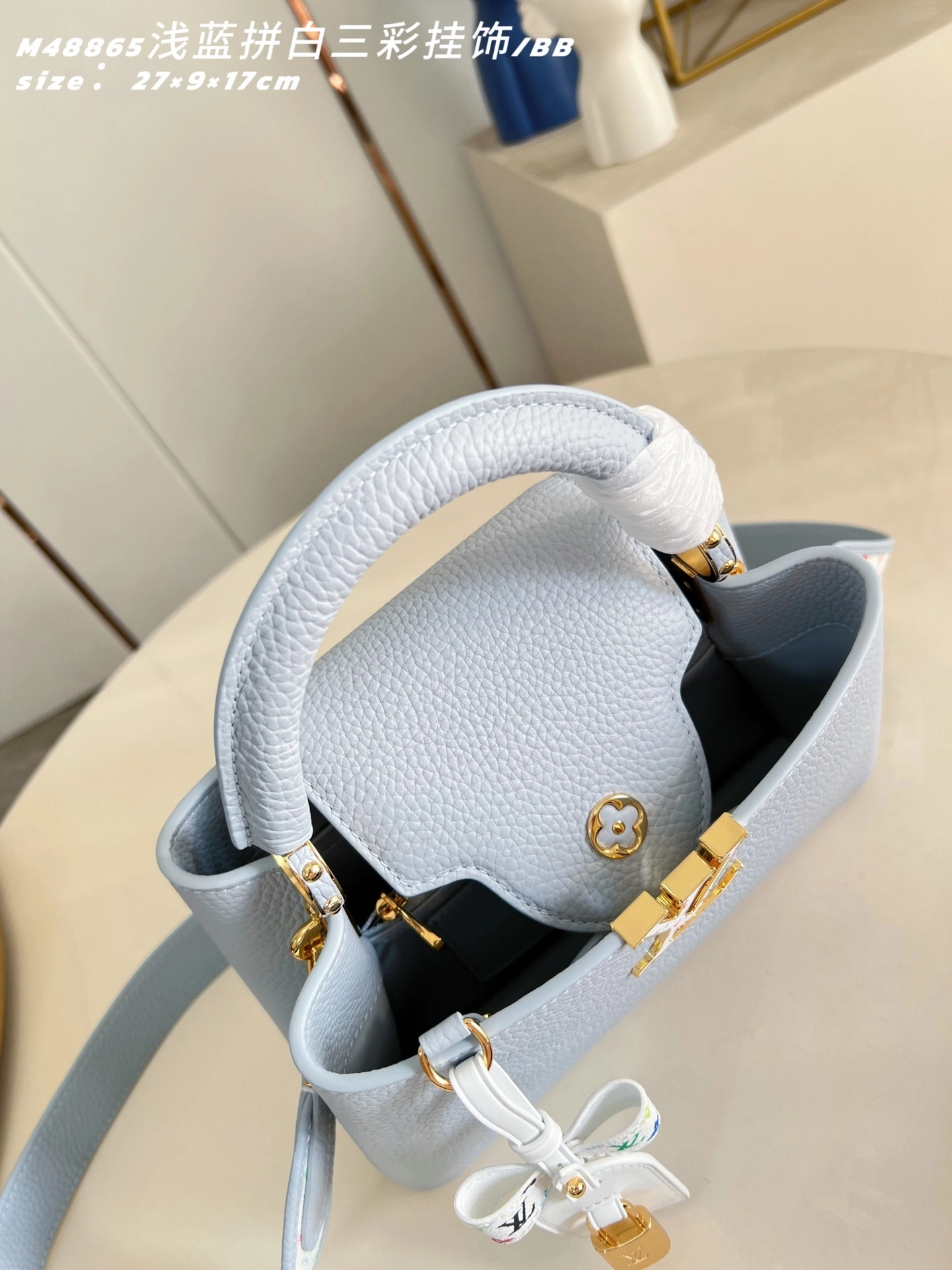 MOMO--8V M27638 high quality version Capucines BB cowhide item:F-B000A0924