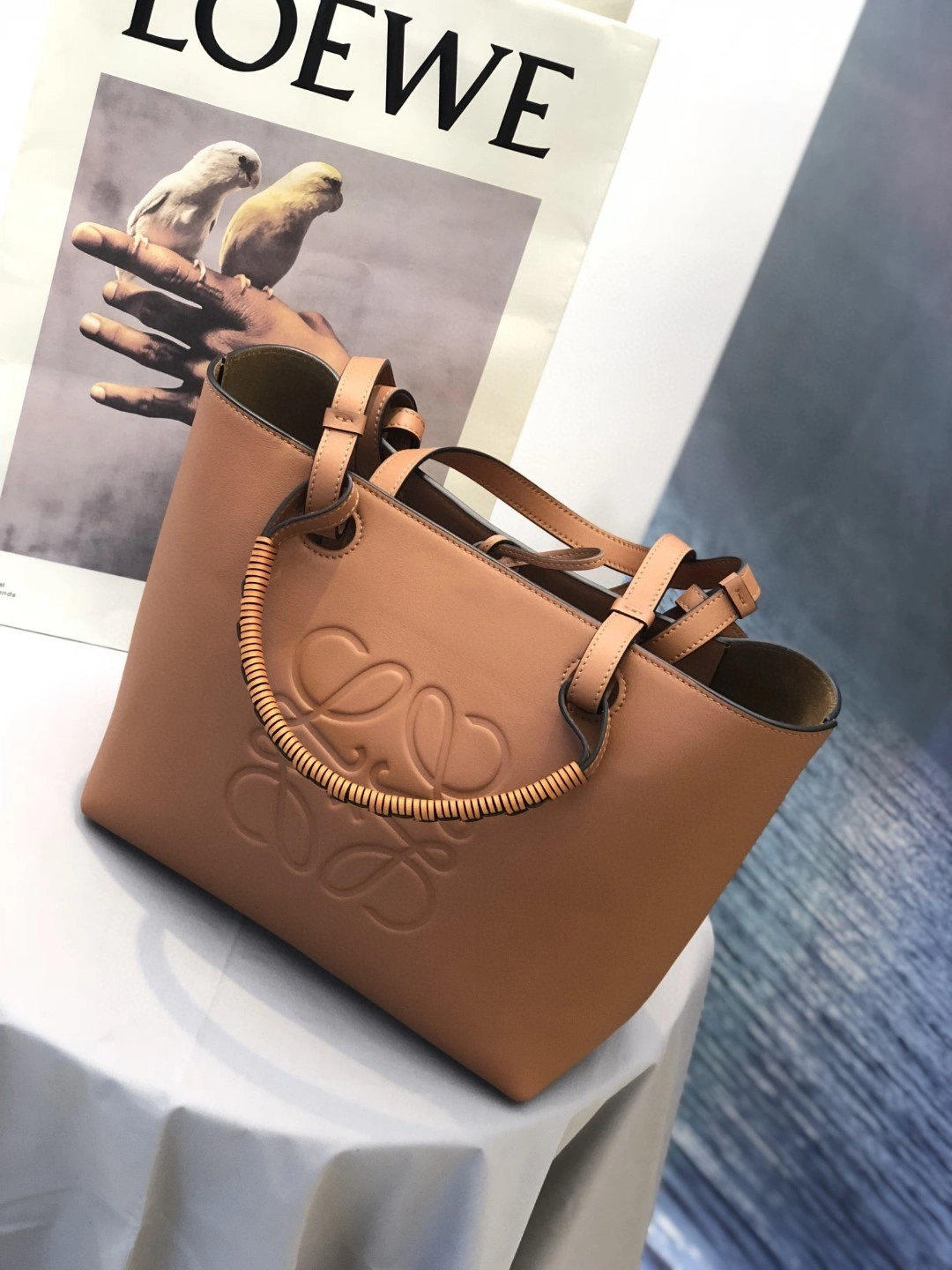 MOMO- A657T23X02 cowhide Anagram Tote item : B-B000C0953