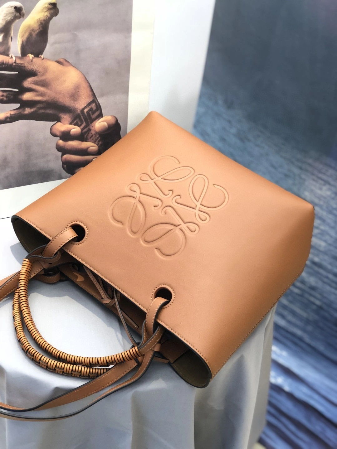 MOMO- A657T23X02 cowhide Anagram Tote item : B-B000C0953