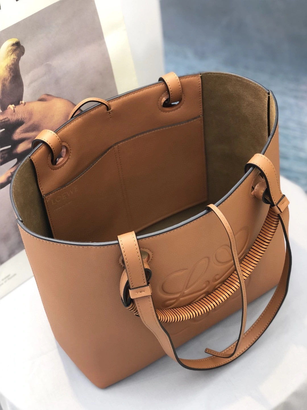 MOMO- A657T23X02 cowhide Anagram Tote item : B-B000C0953
