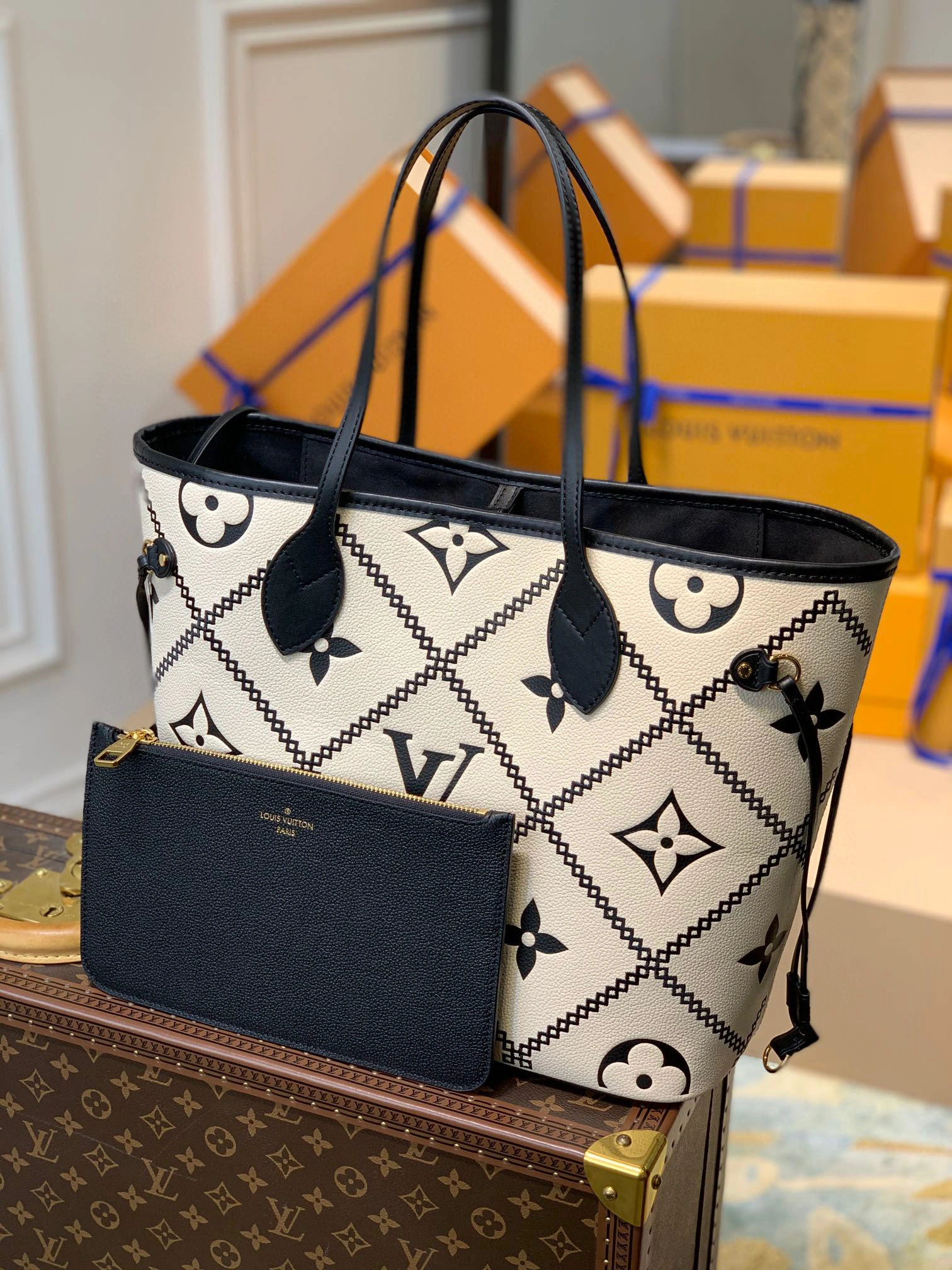 &MOMO- M46039 2022 Neverfull Monogram Empreinte item：B-B000E2223C