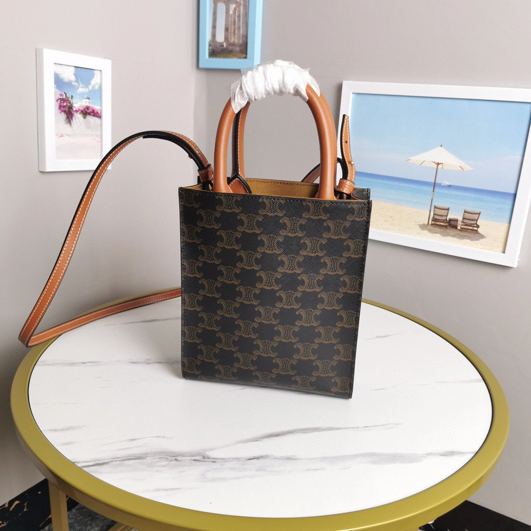 MOMO- high quality version 194372BZK-04LU Triomphe Mini Cabas item：B-B063I2023C