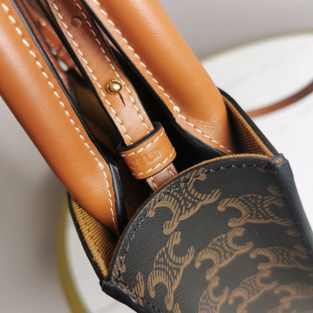 MOMO- high quality version 194372BZK-04LU Triomphe Mini Cabas item：B-B063I2023C
