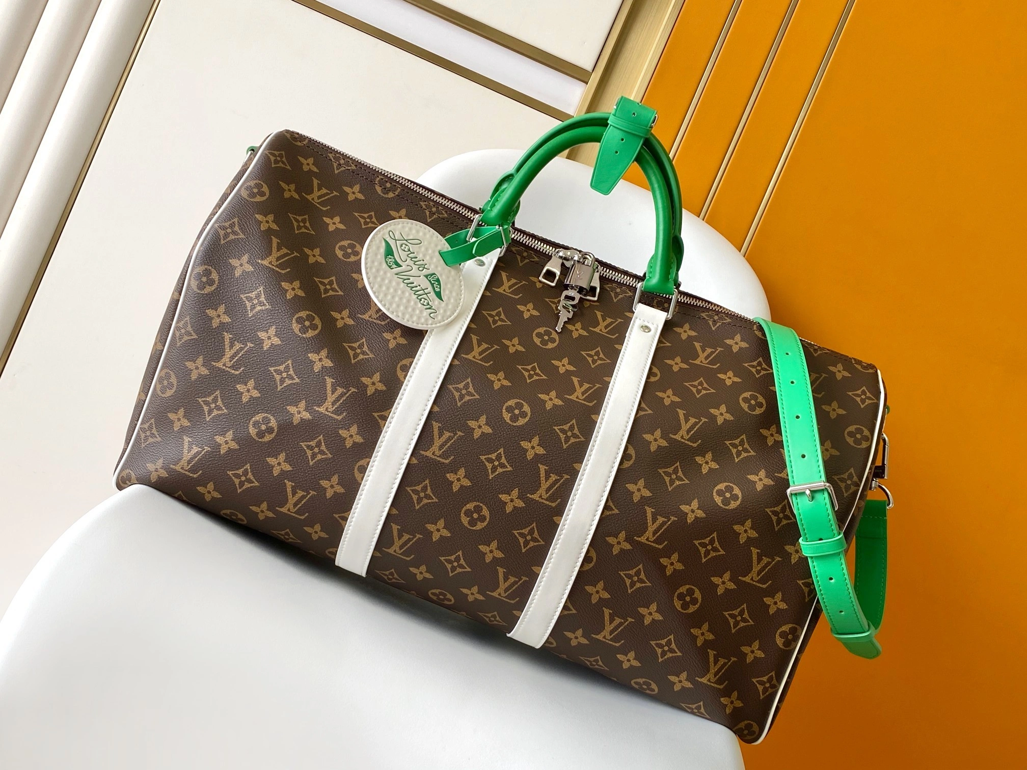 MOMO-- 8V M13926 high quality version Keepall Bandoulière 50 cowhide item:E-B000H2756