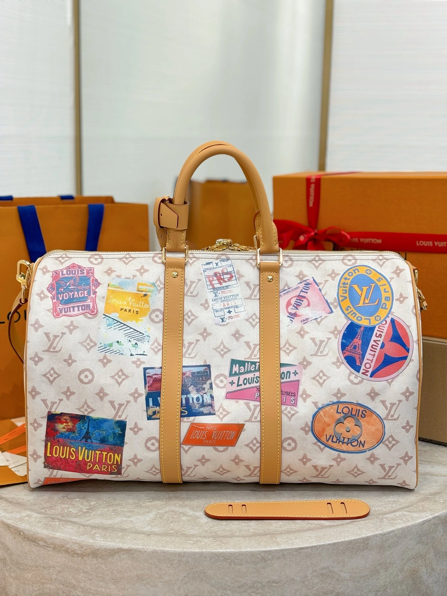 MOMO-- 8V M14736 high quality version Keepall Bandoulière 45 cowhide item:E-B566H2742