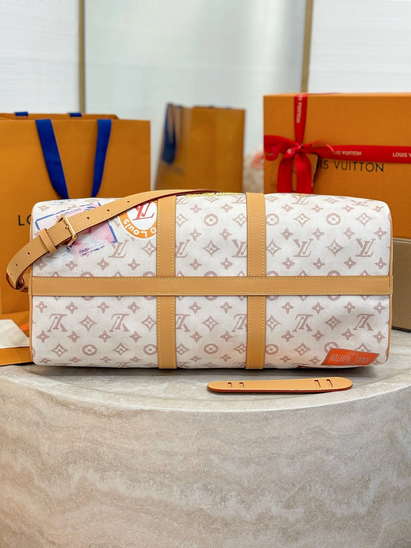 MOMO-- 8V M14736 high quality version Keepall Bandoulière 45 cowhide item:E-B566H2742