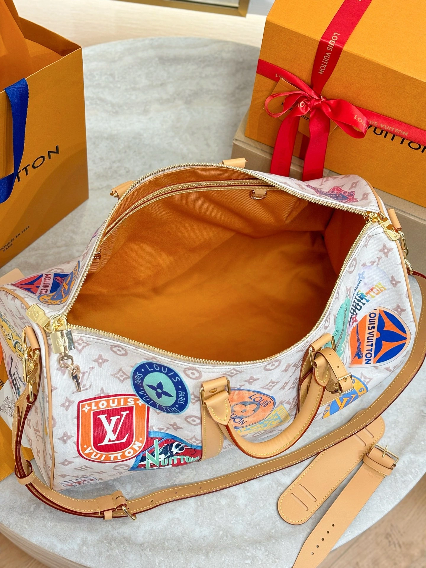MOMO-- 8V M14736 high quality version Keepall Bandoulière 45 cowhide item:E-B566H2742