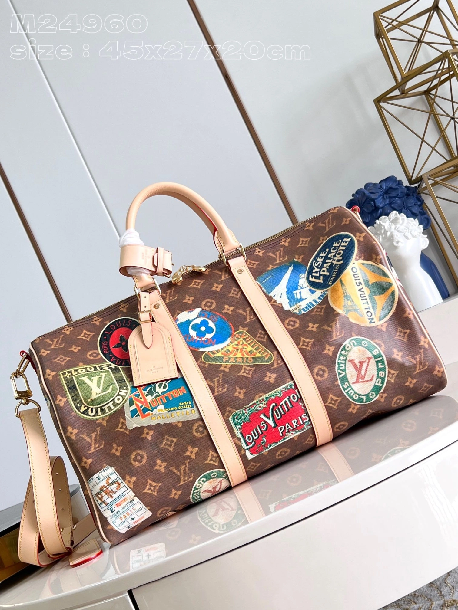 &MOMO-- 8V M24960 high quality version Keepall Bandoulière 45 cowhide item:E-B574A1772