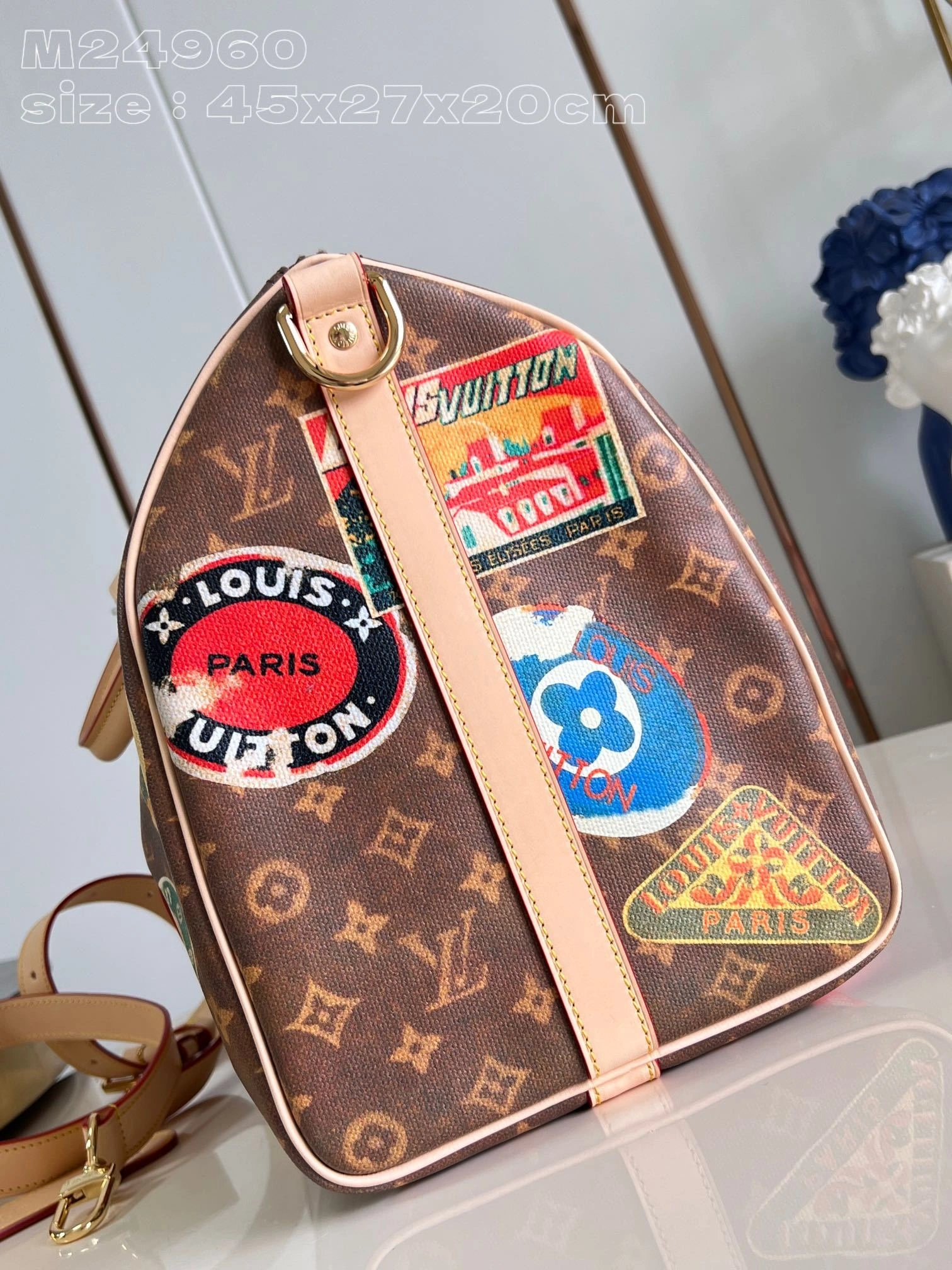 &MOMO-- 8V M24960 high quality version Keepall Bandoulière 45 cowhide item:E-B574A1772