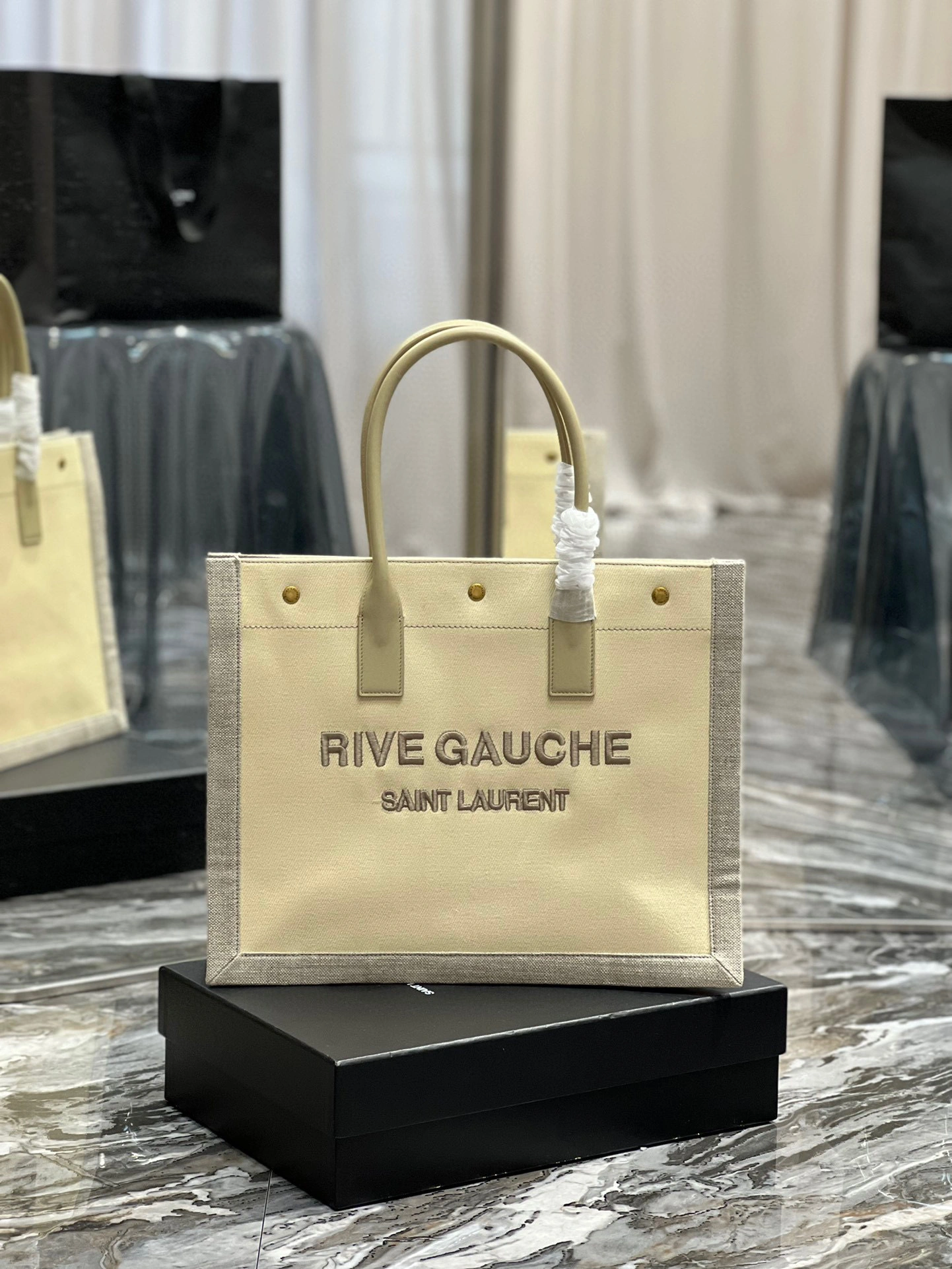MOMO - high quality version 617481-FAADJ-9784 Rive Gauche Tote Bag item：B-B000I0504C