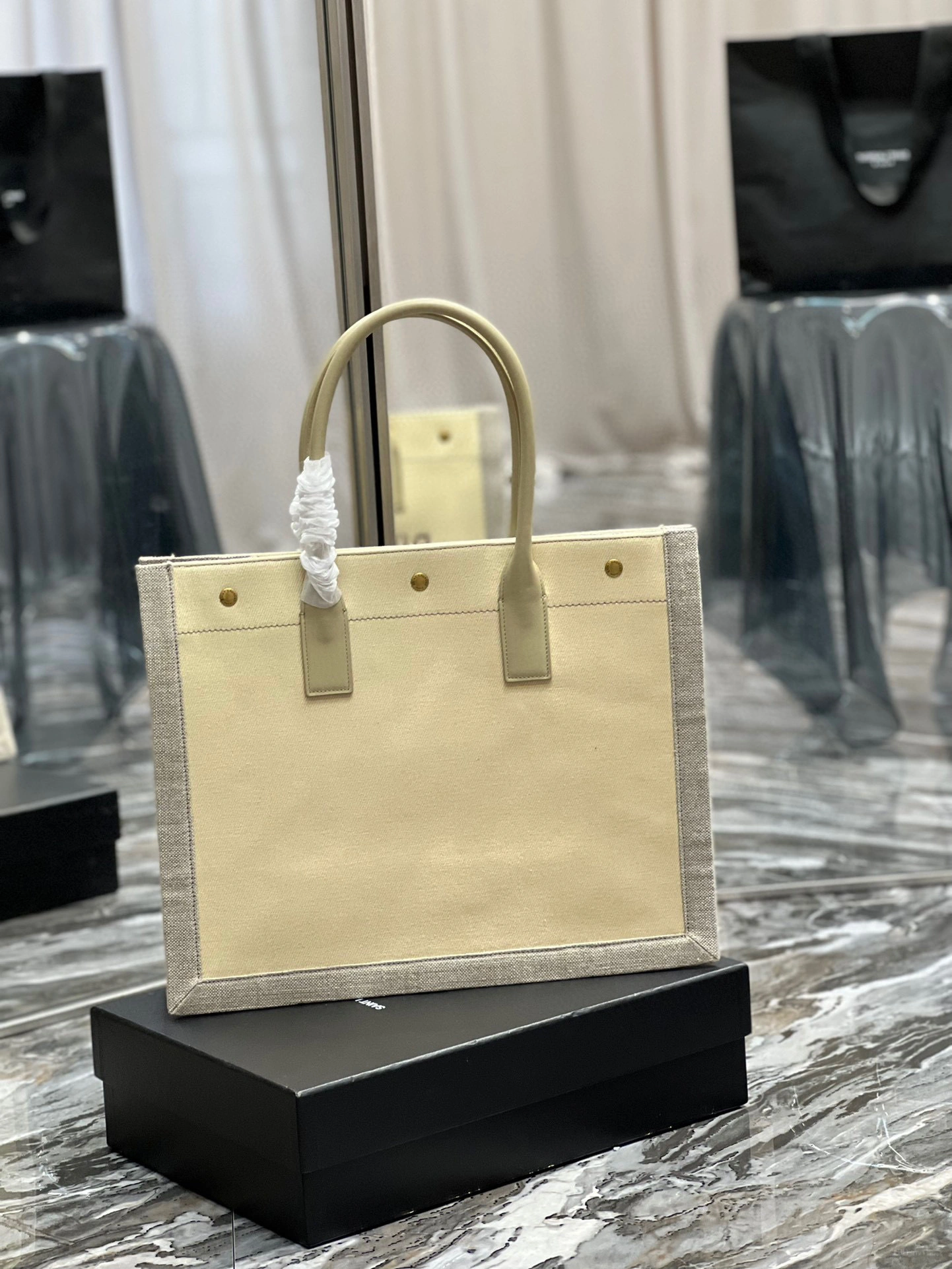 MOMO - high quality version 617481-FAADJ-9784 Rive Gauche Tote Bag item：B-B000I0504C