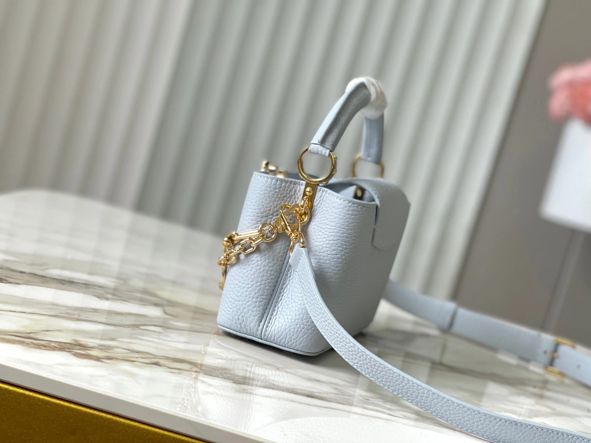 MOMO-- 8V M13707 high quality version Capucines East West cowhide item:E-B000I1718