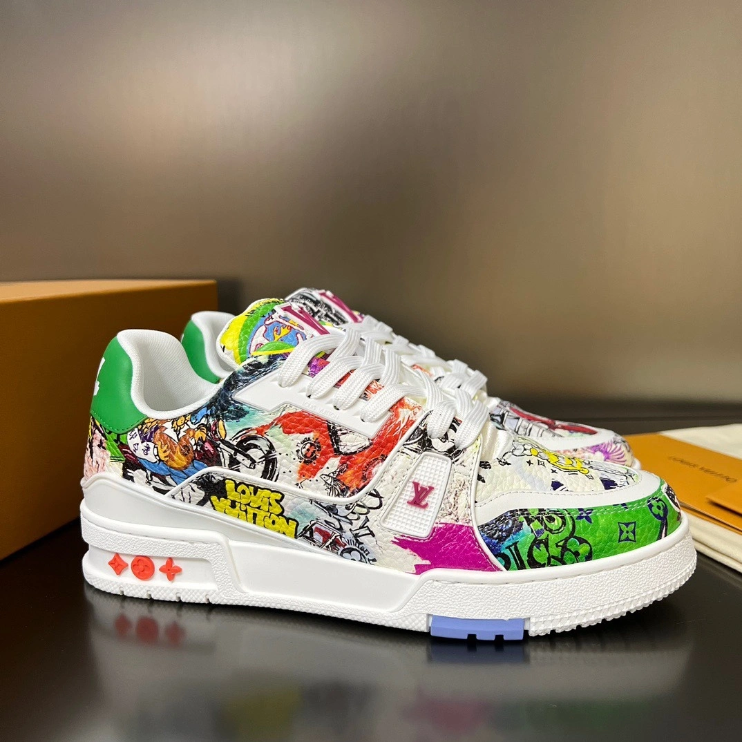 OOBB-- 1AB9XH Calfskin Trainer Monogram Flowers item:D-X158B2303
