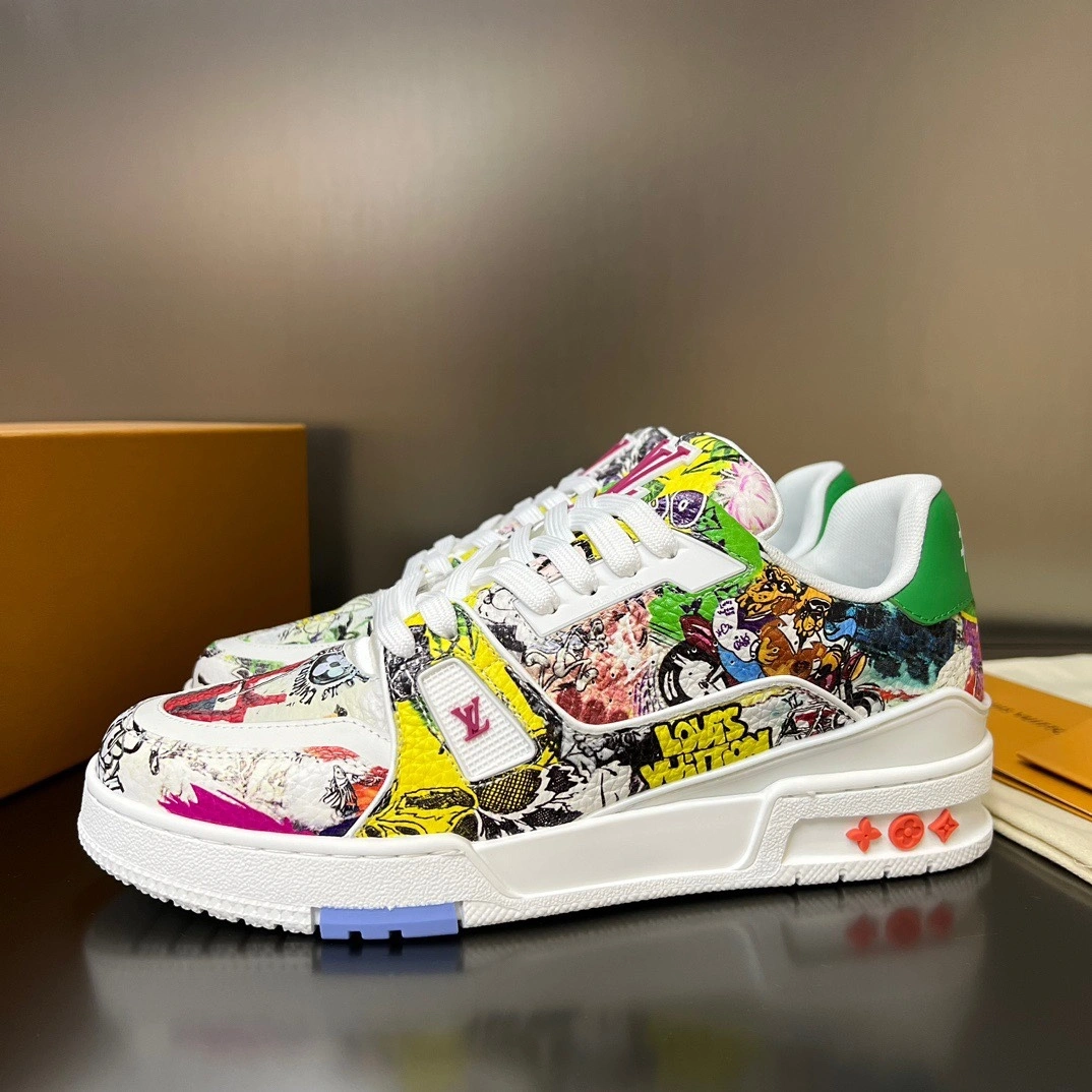 OOBB-- 1AB9XH Calfskin Trainer Monogram Flowers item:D-X158B2303