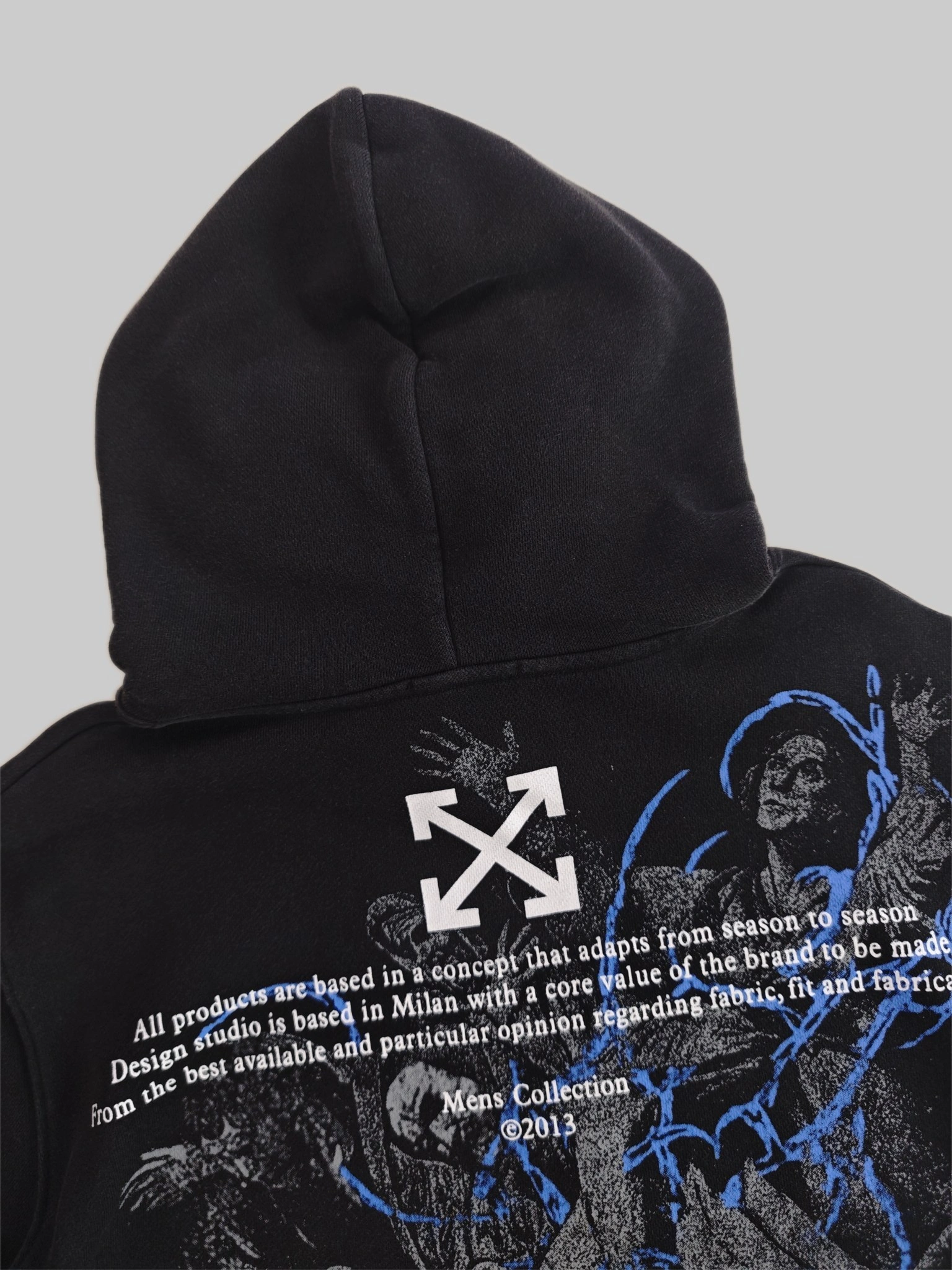 Gemini- Off Whit5 2025AW big cutting hoodie Cotton embroidery oversized item:E-FL29K2101F
