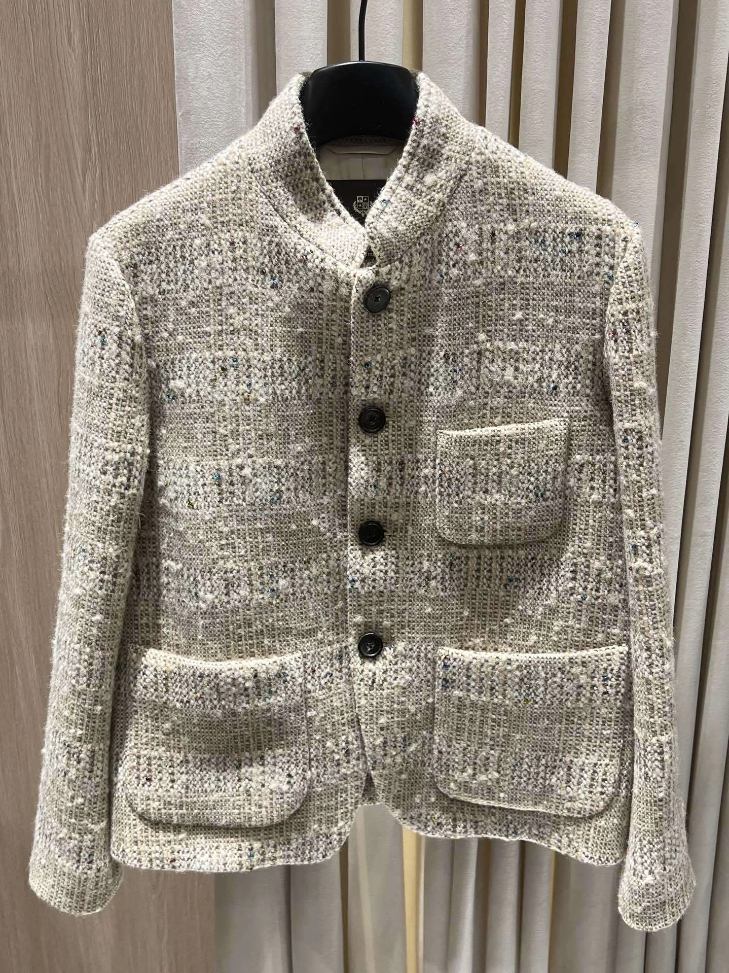 Victoria-- 8oro Pi191 Spagna Jacket in Speckled Bouclé Wool Tweed Speckled Straight-Leg Pants suit Wool item:E-F140L1933H