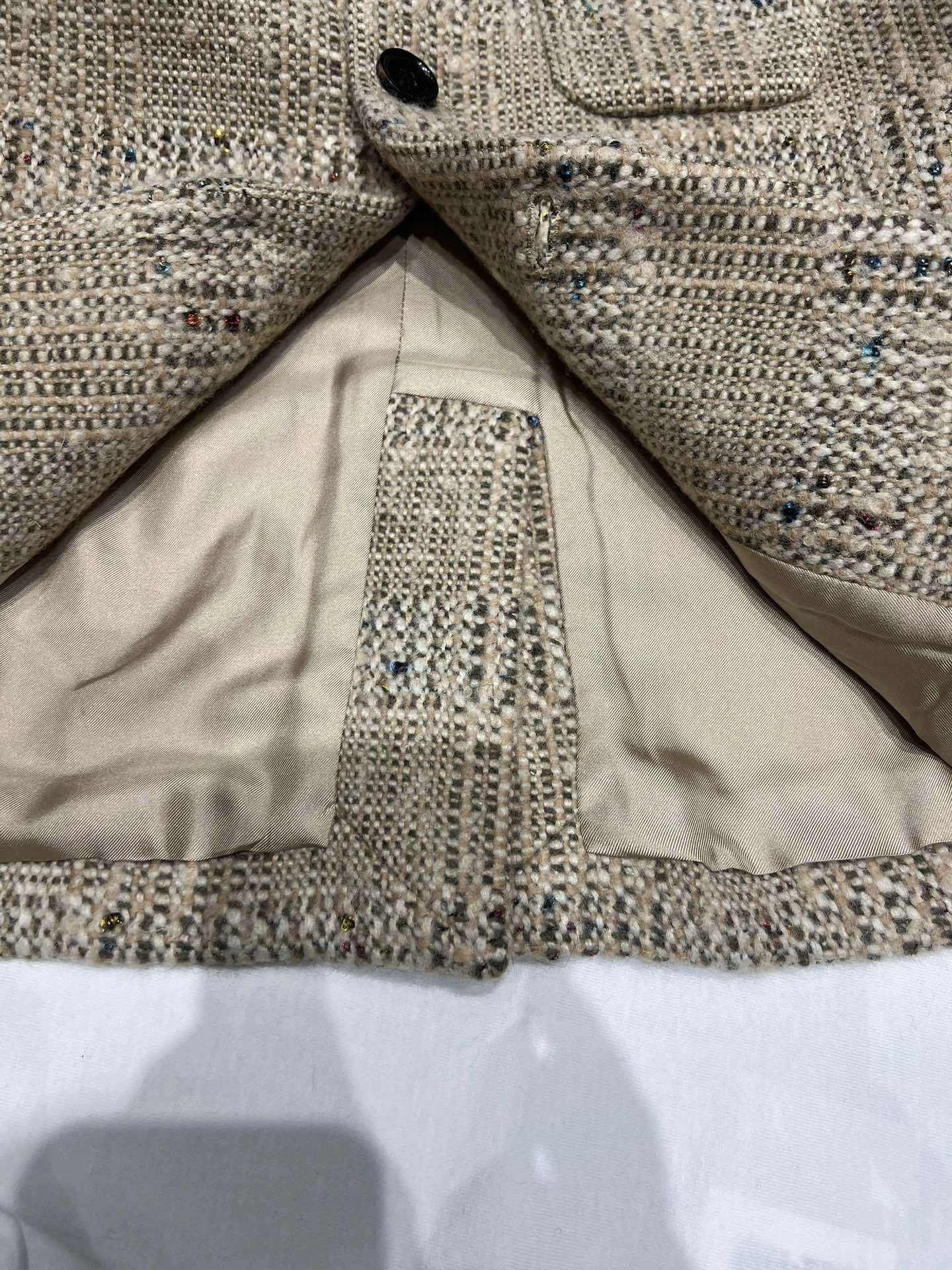 Victoria-- 8oro Pi191 Spagna Jacket in Speckled Bouclé Wool Tweed Speckled Straight-Leg Pants suit Wool item:E-F140L1933H