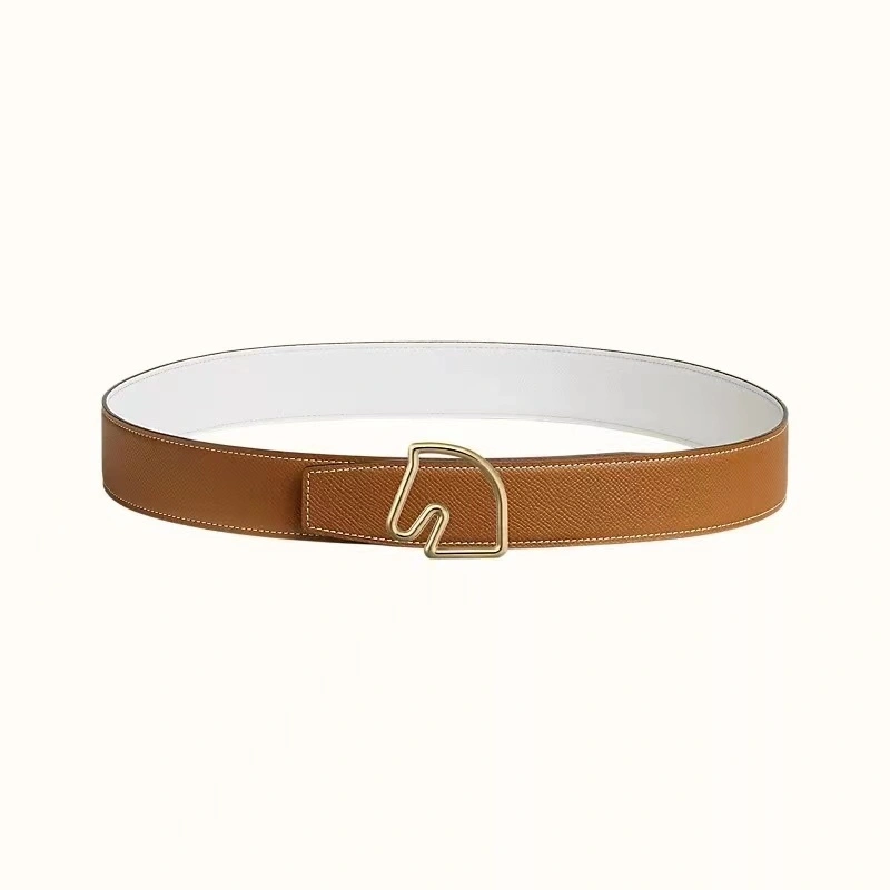 &Barbara-- TETE DE CHEVAL BELT BUCKLE & REVERSIBLE LEATHER STRAP 38MM epsom item:C-S333B25135