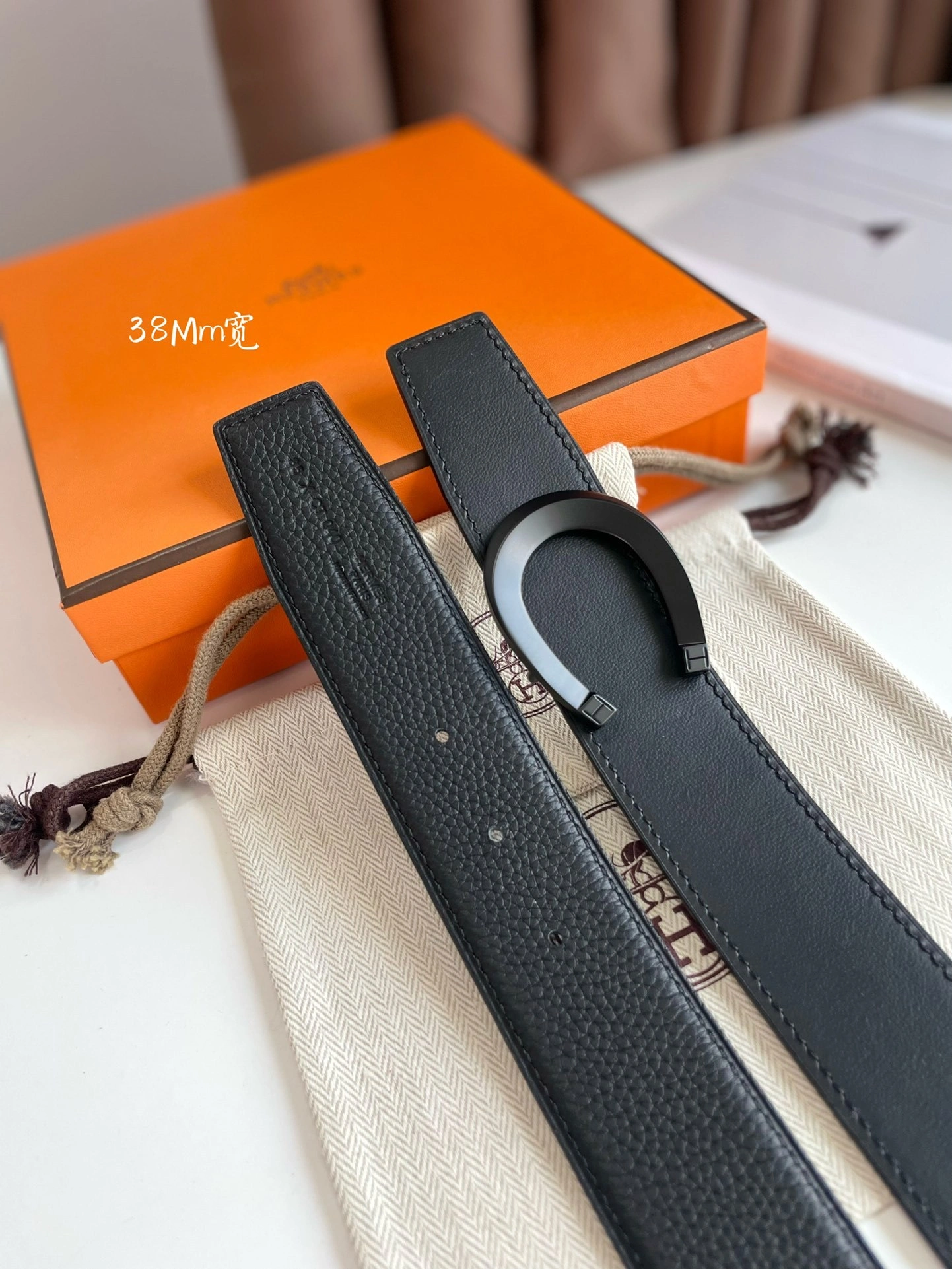 Barbara-- TETE DE CHEVAL BELT BUCKLE & REVERSIBLE LEATHER STRAP 38MM epsom item:C-S333B25138