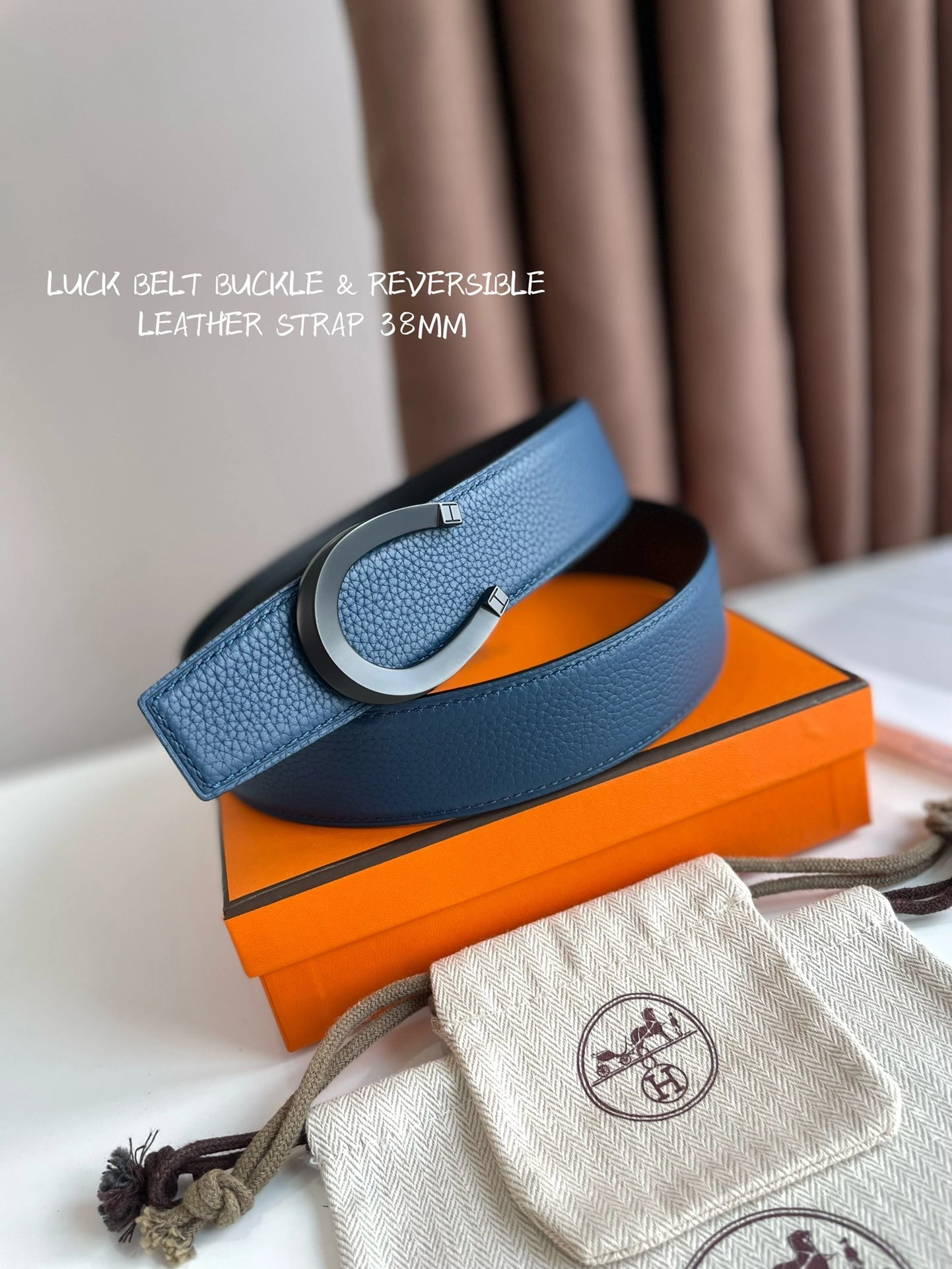 Barbara-- TETE DE CHEVAL BELT BUCKLE & REVERSIBLE LEATHER STRAP 38MM epsom item:C-S333B25139