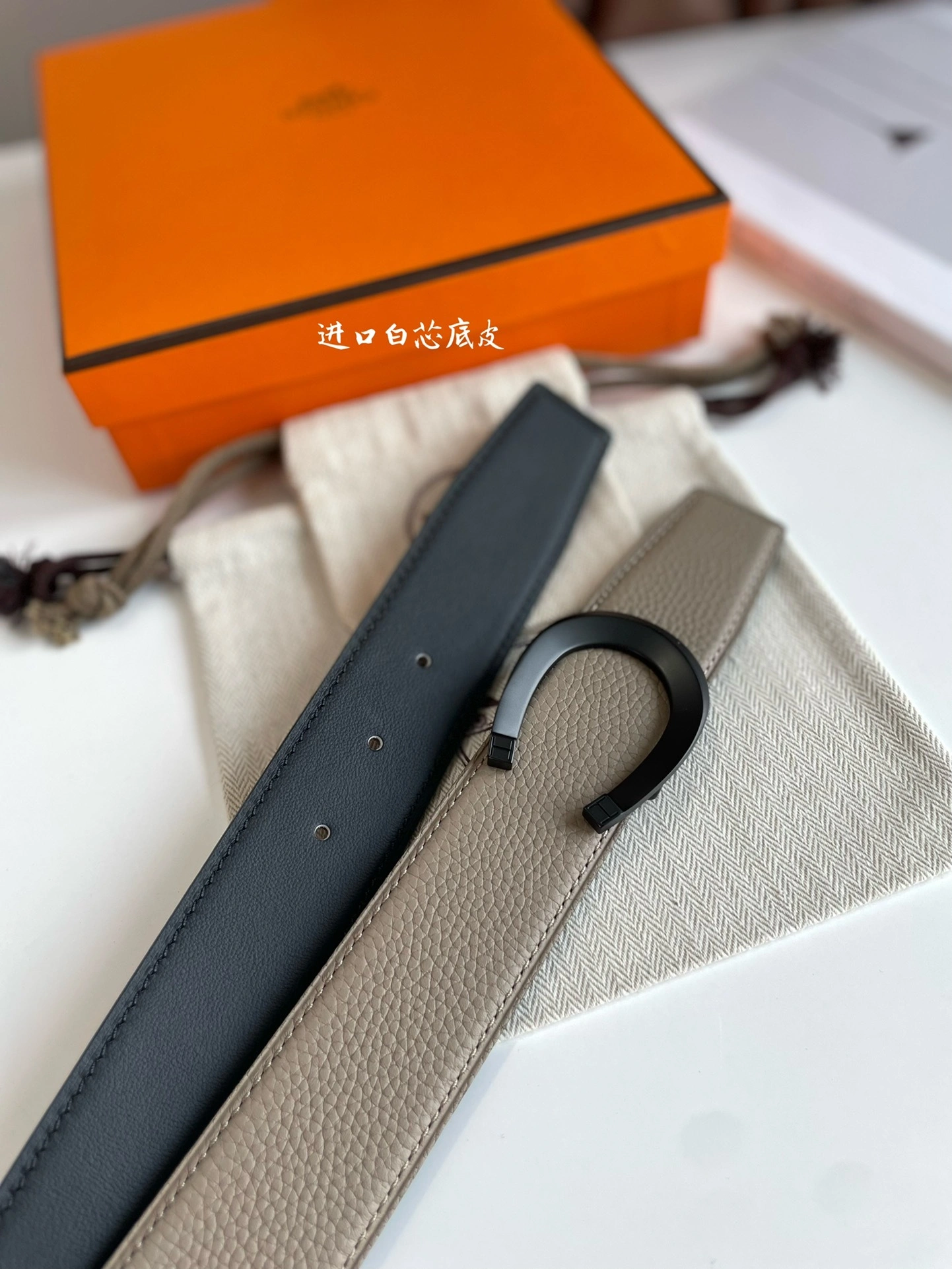 Barbara-- TETE DE CHEVAL BELT BUCKLE & REVERSIBLE LEATHER STRAP 38MM epsom item:C-S333B25141