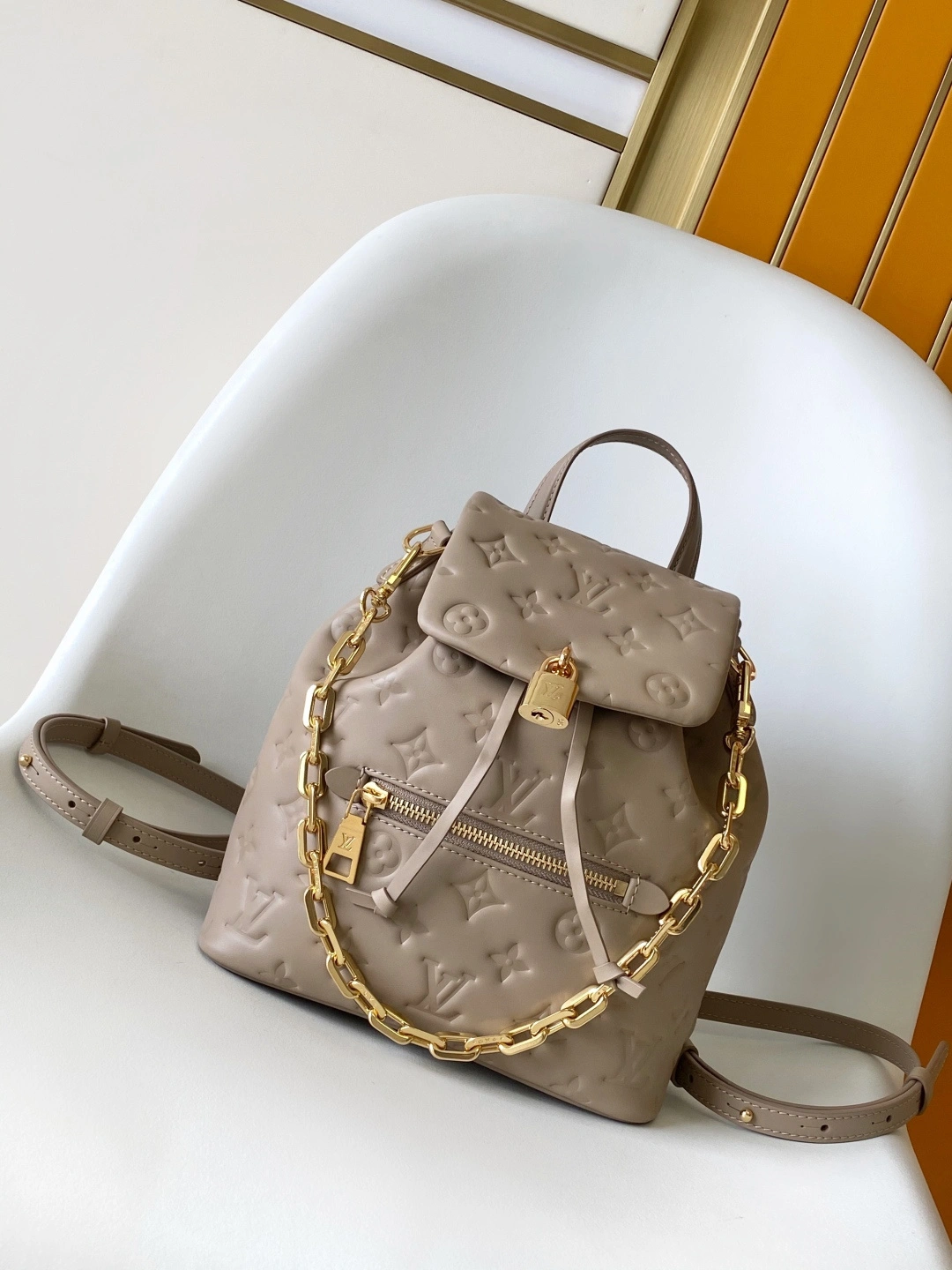 MOMO--8V M13358 high quality version Coussin Backpack sheepskin cowhide item:F-B000A2150