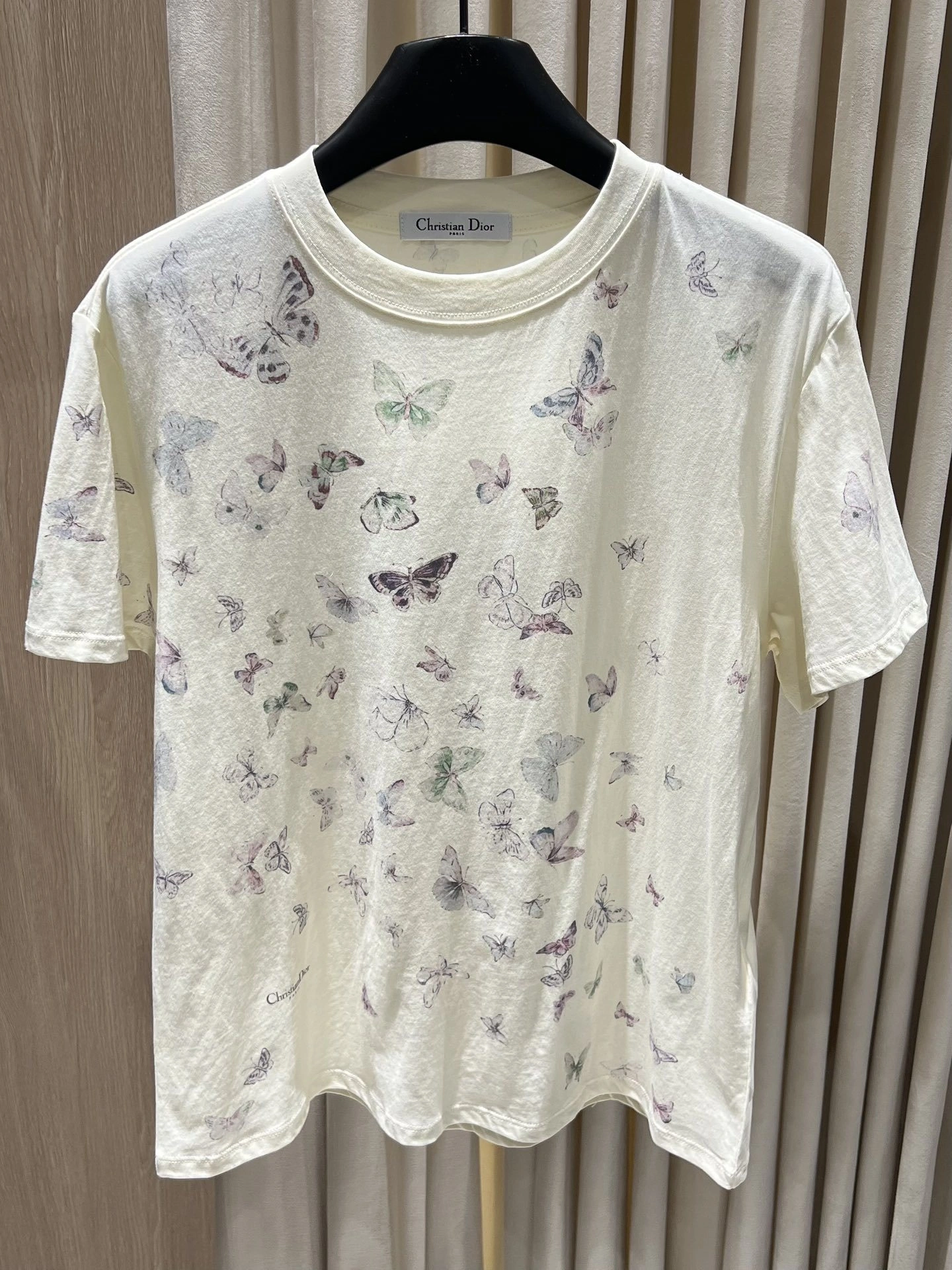 Victoria-- 4ior Butterfly Print Cotton T-Shirt Cotton item:E-F140L2742H