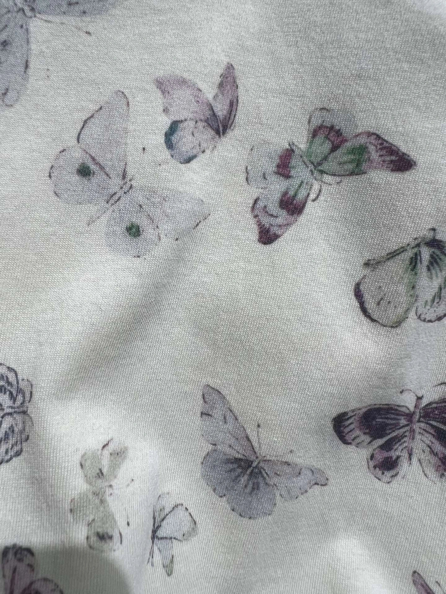 Victoria-- 4ior Butterfly Print Cotton T-Shirt Cotton item:E-F140L2742H