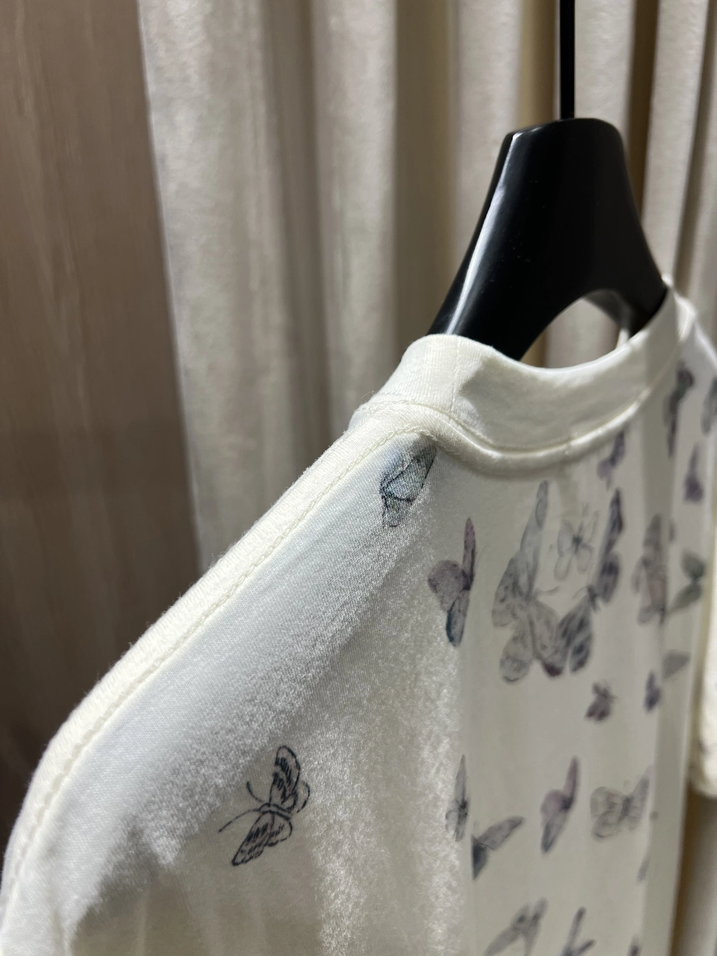 Victoria-- 4ior Butterfly Print Cotton T-Shirt Cotton item:E-F140L2742H