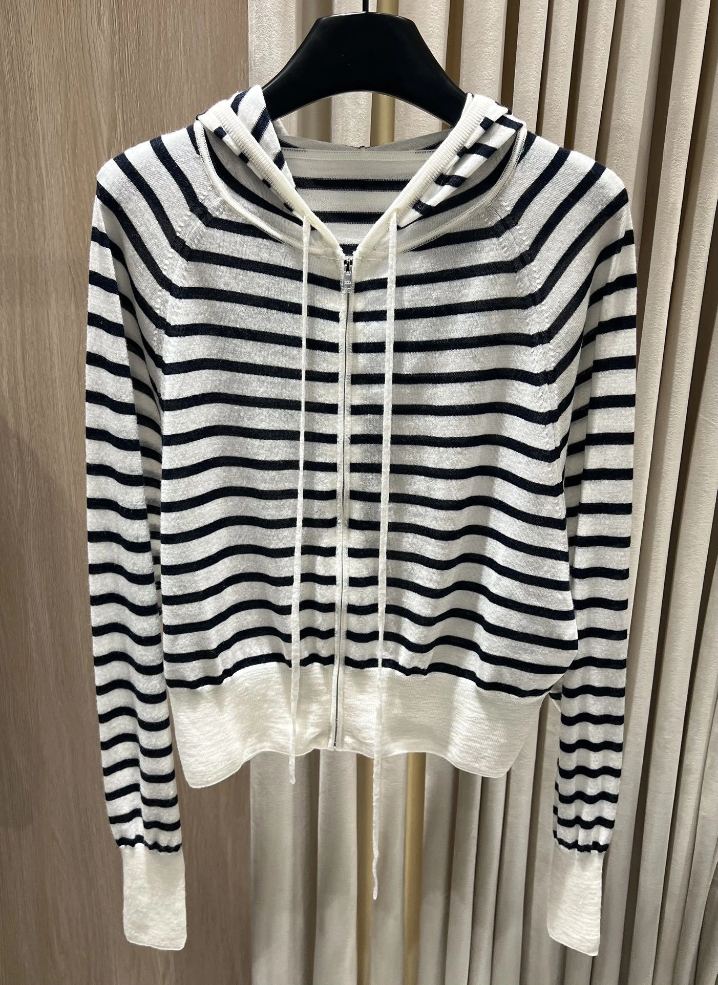 Victoria-- 4ior Striped Knit Hoodie item:F-F140A1402H