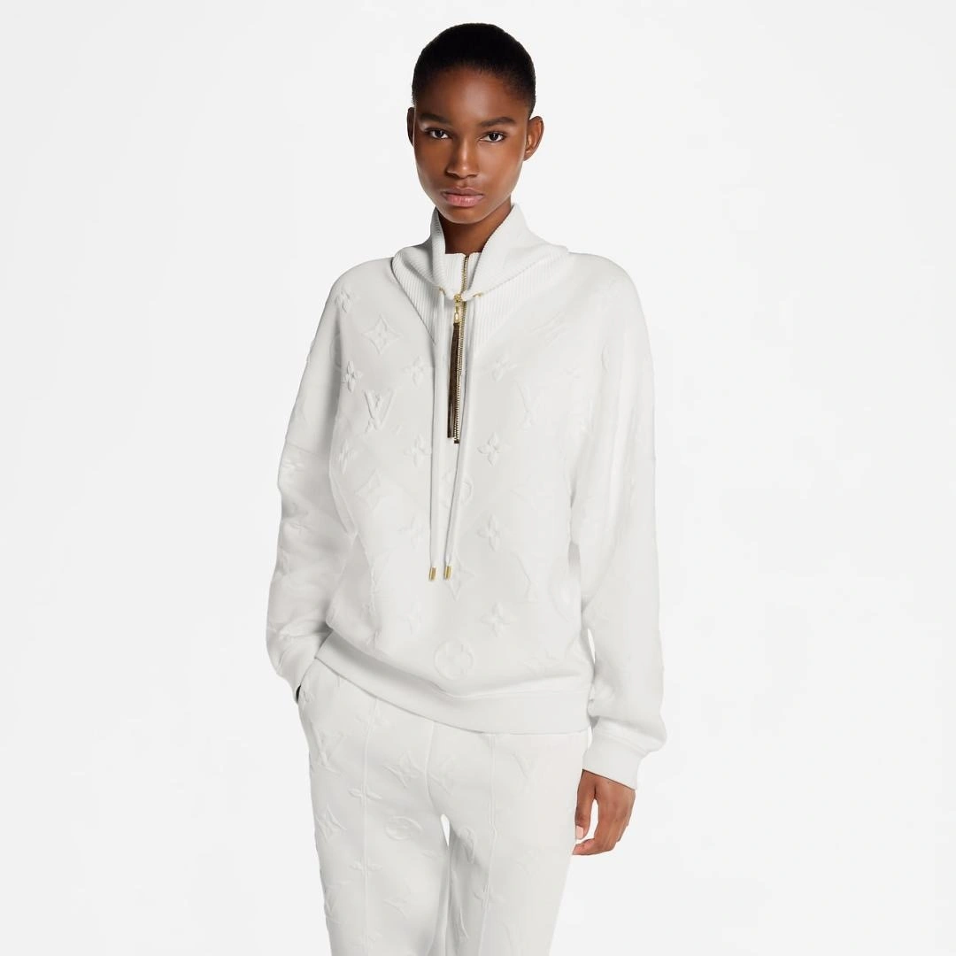 Victoria-- 8V 3D Monogram Knit Zip Pullover 2colour item:E-F140L1929-2H