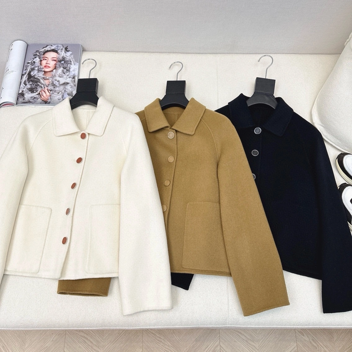 Victoria-- H5r75s Reversible wear cashmere 3colour item:D-F240H2528-3
