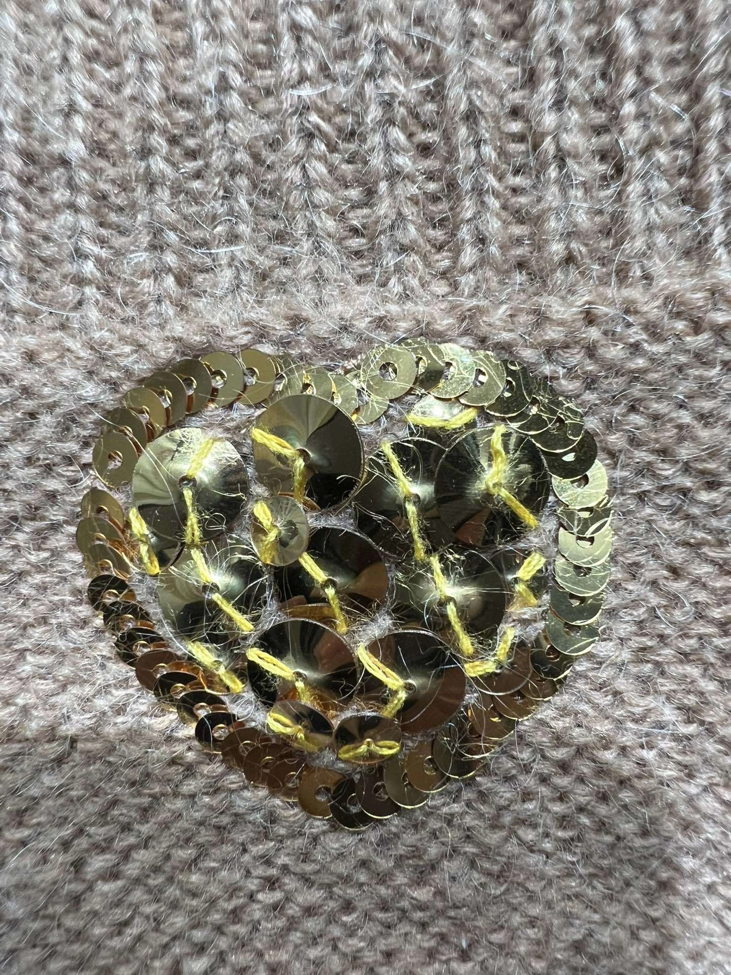 Victoria-- V1859ti9o Sequin Heart Wool Cardigan item:E-F140L1908H